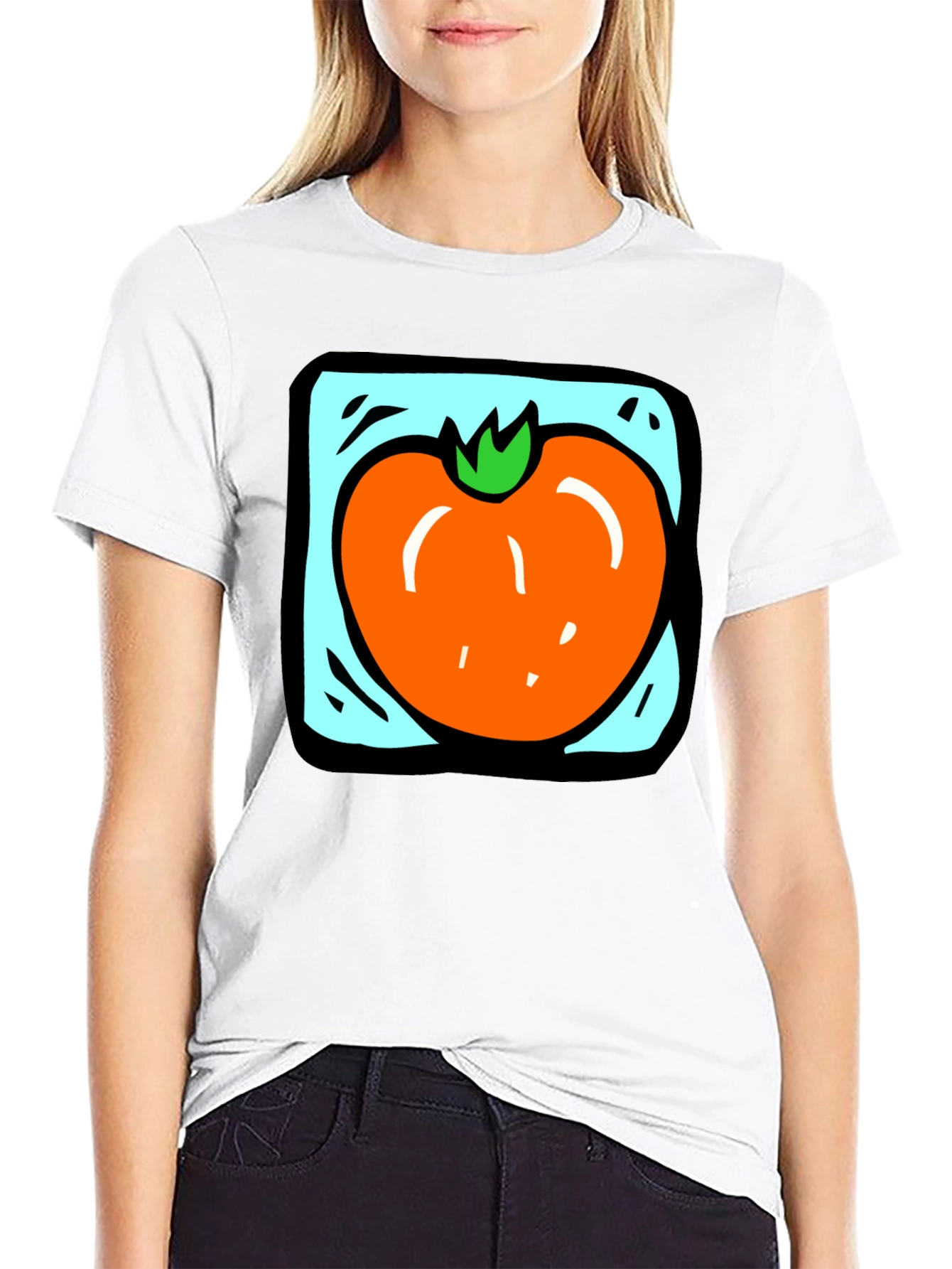 Tomato Graphic Tee - Black Cotton T-Shirt