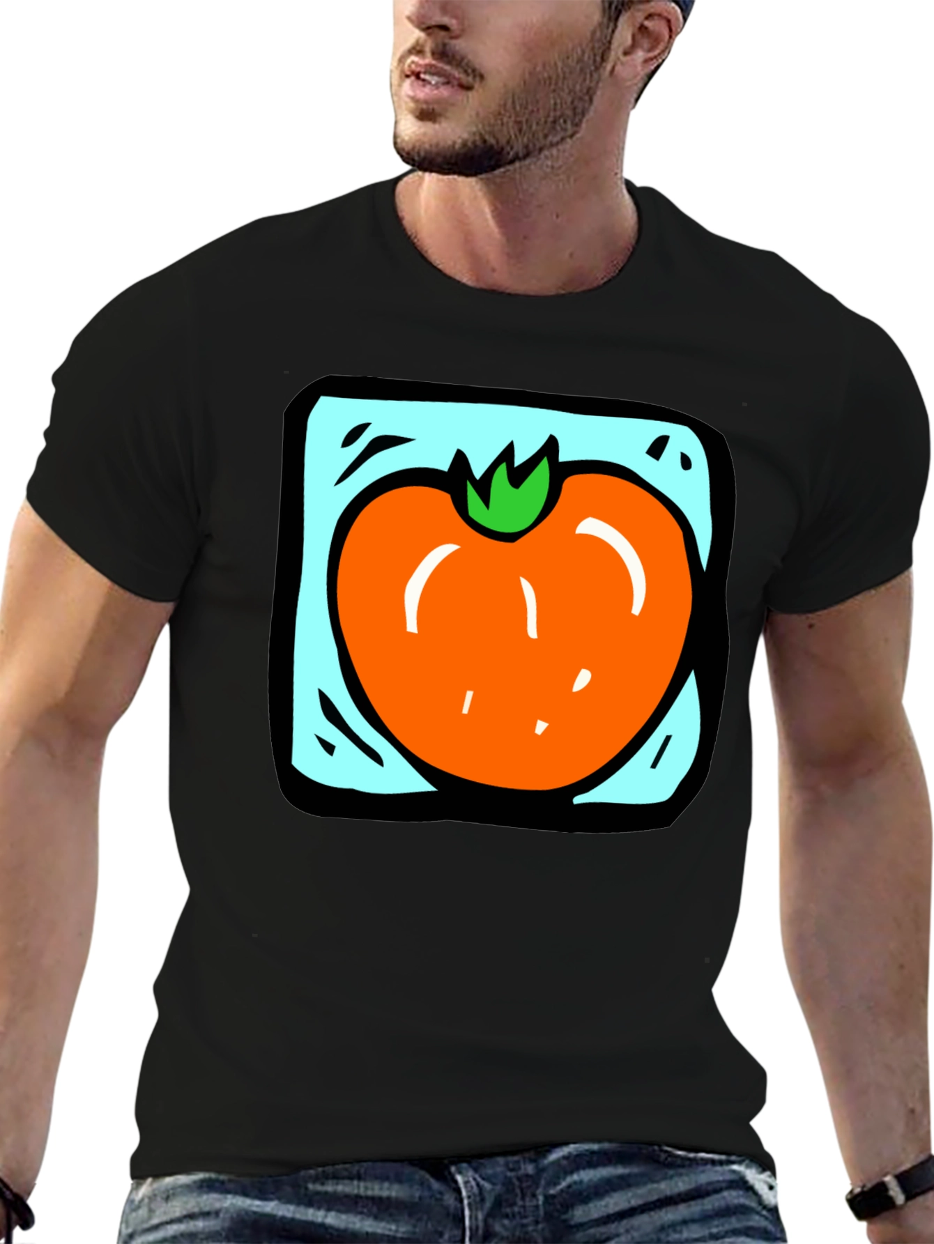 Tomato Graphic Tee - Black Cotton T-Shirt