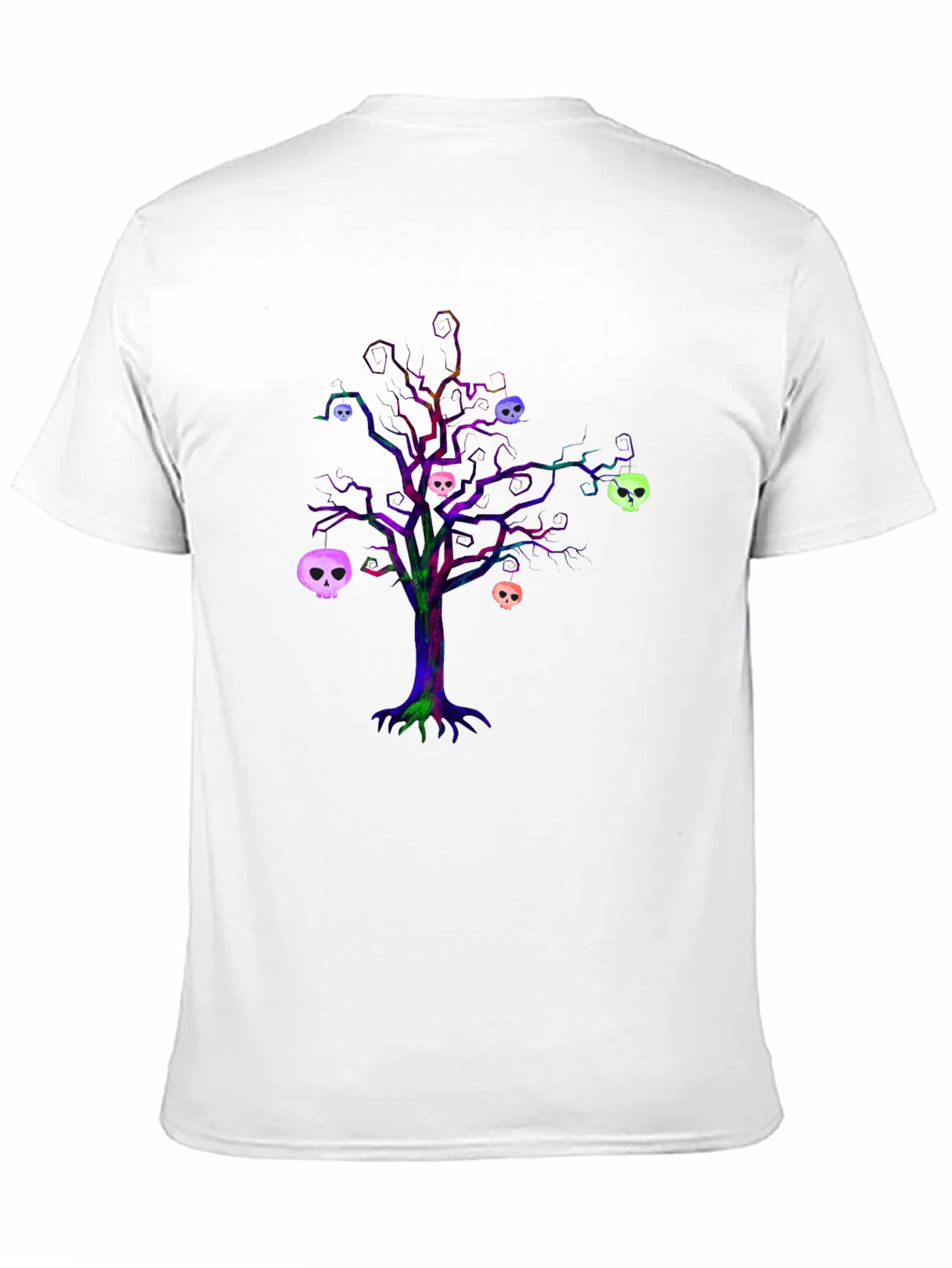 Skull Tree Graphic Tee - Black Cotton T-Shirt