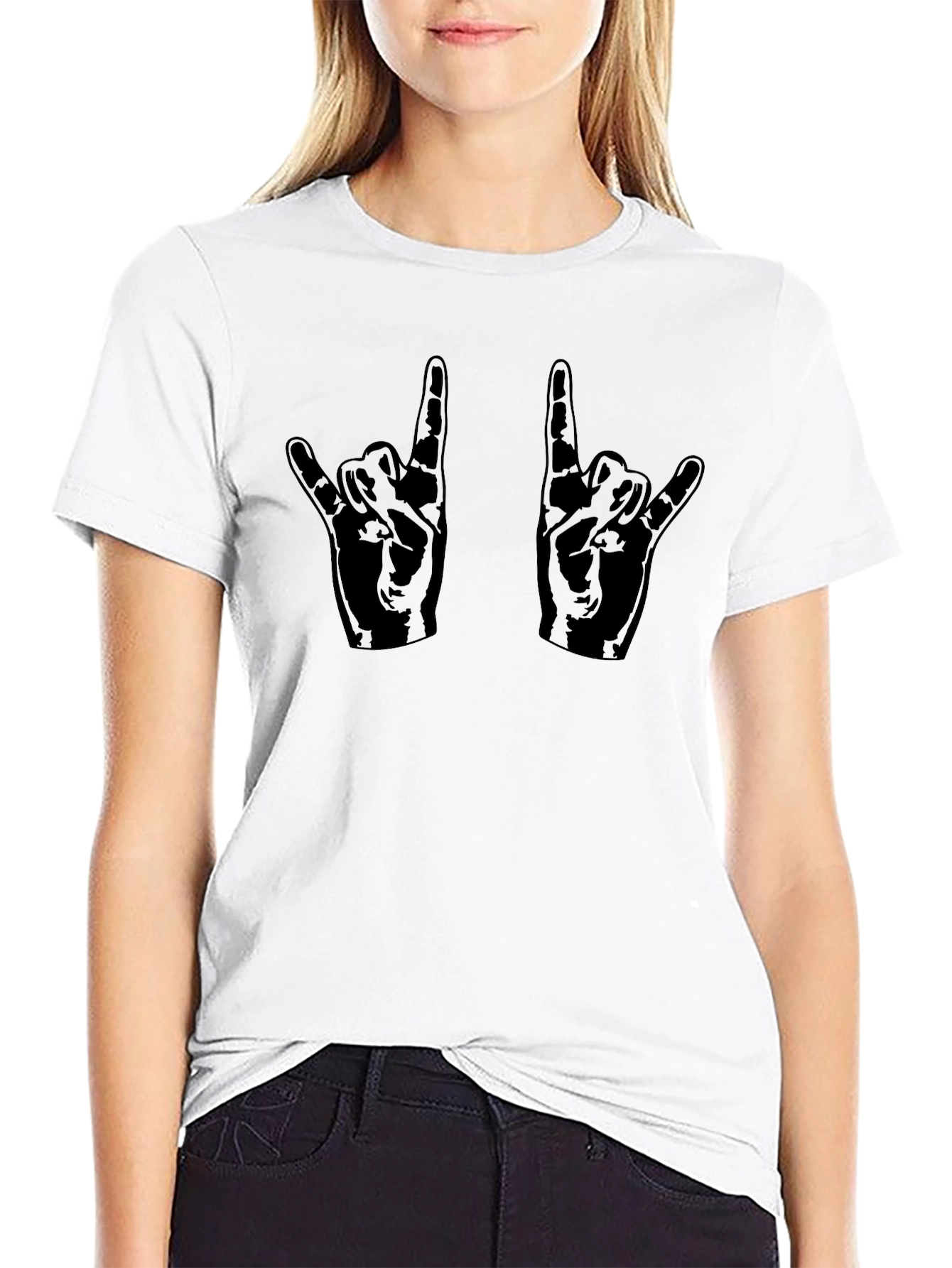 Rock On Black Graphic Tee