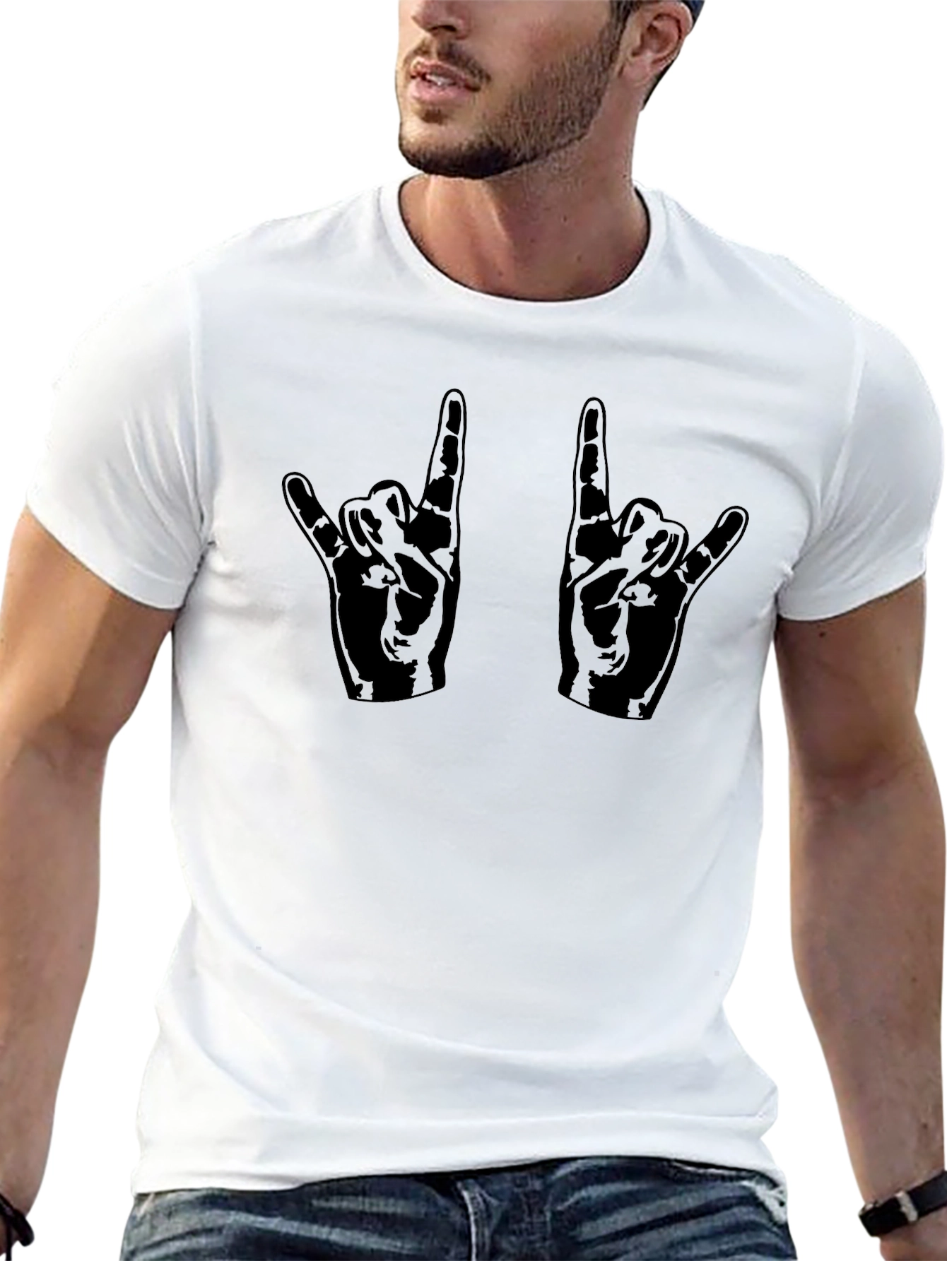 Rock On Black Graphic Tee