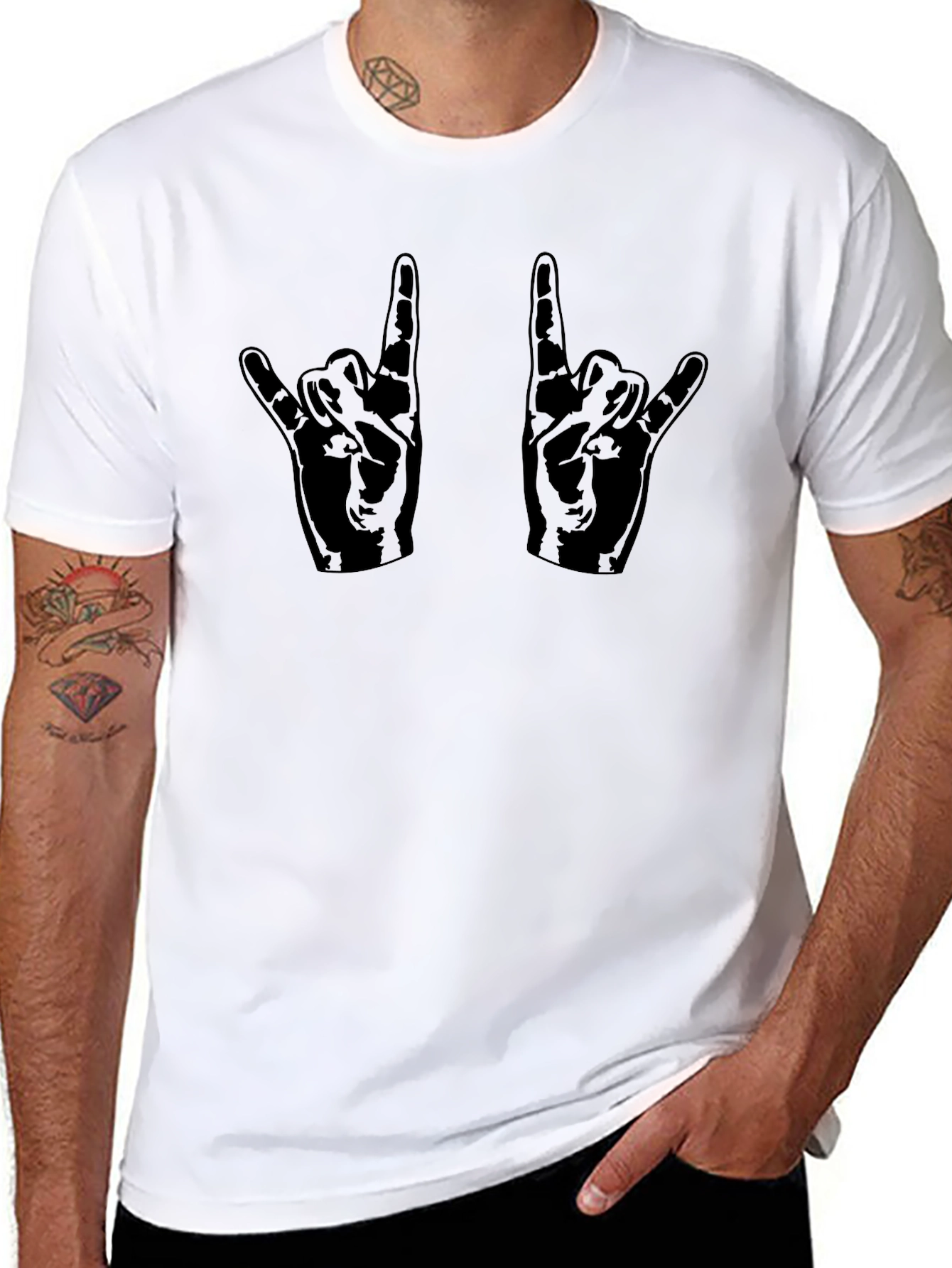 Rock On Black Graphic Tee