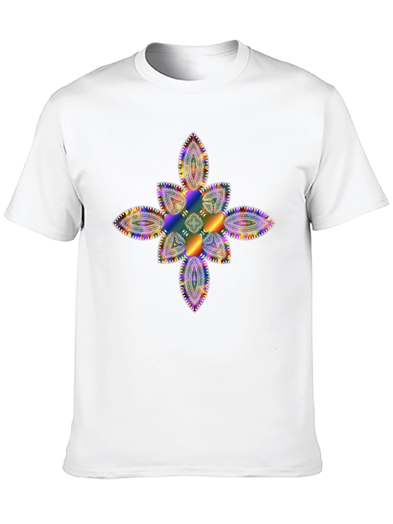 Rainbow Mandala Graphic Black T-Shirt