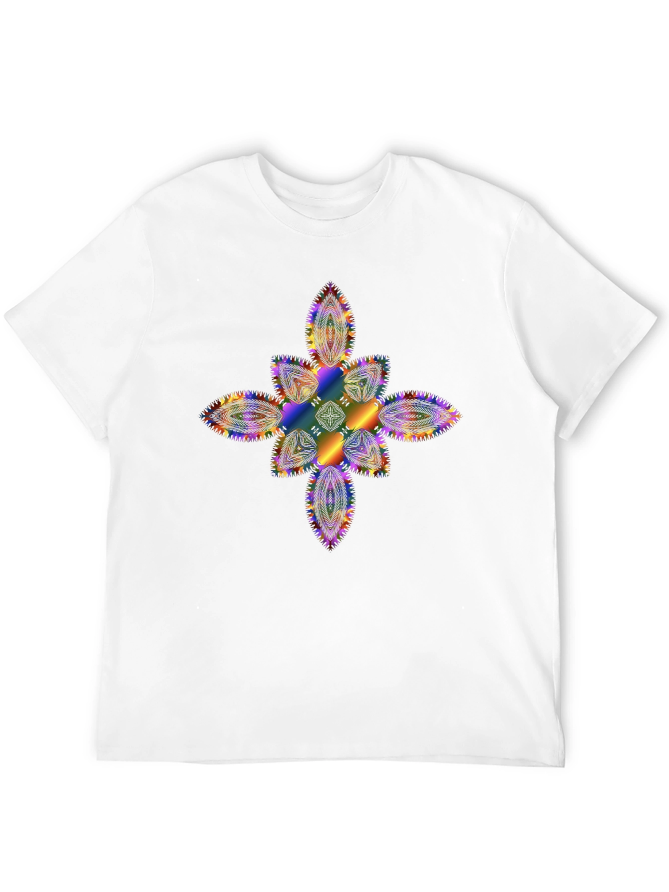 Rainbow Mandala Graphic Black T-Shirt