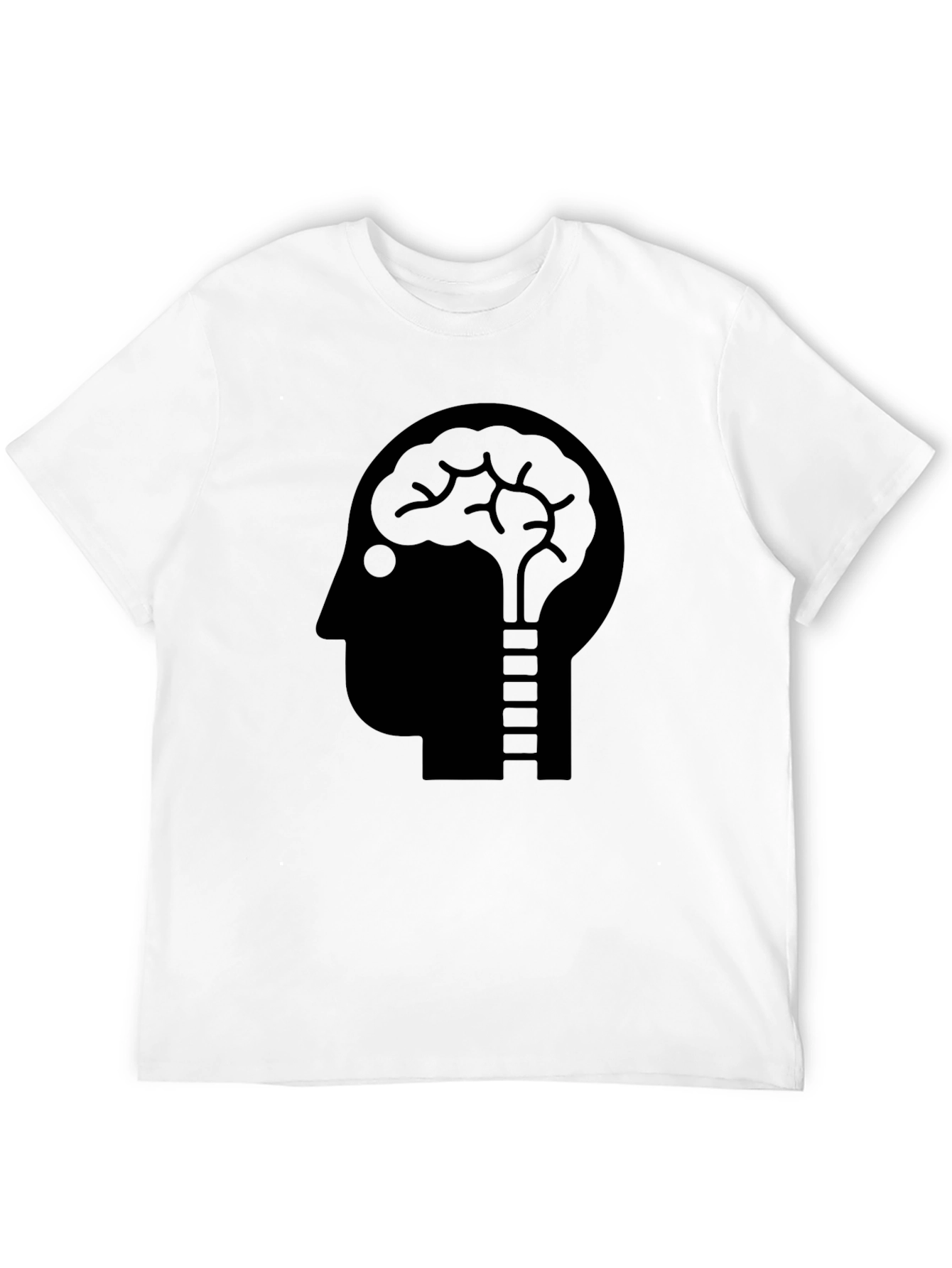 Brain Lightbulb Graphic Tee - Black Cotton T-Shirt
