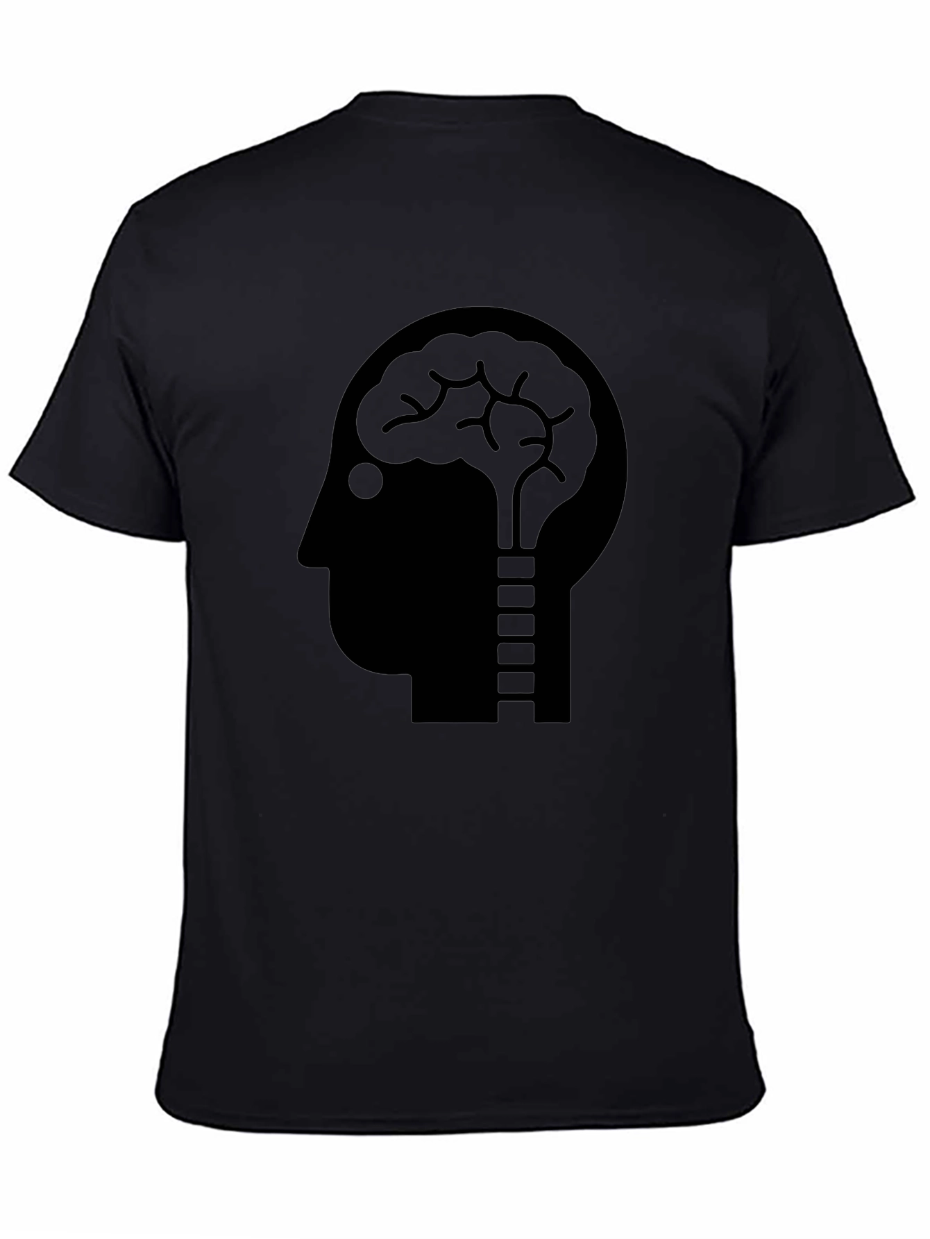 Brain Lightbulb Graphic Tee - Black Cotton T-Shirt