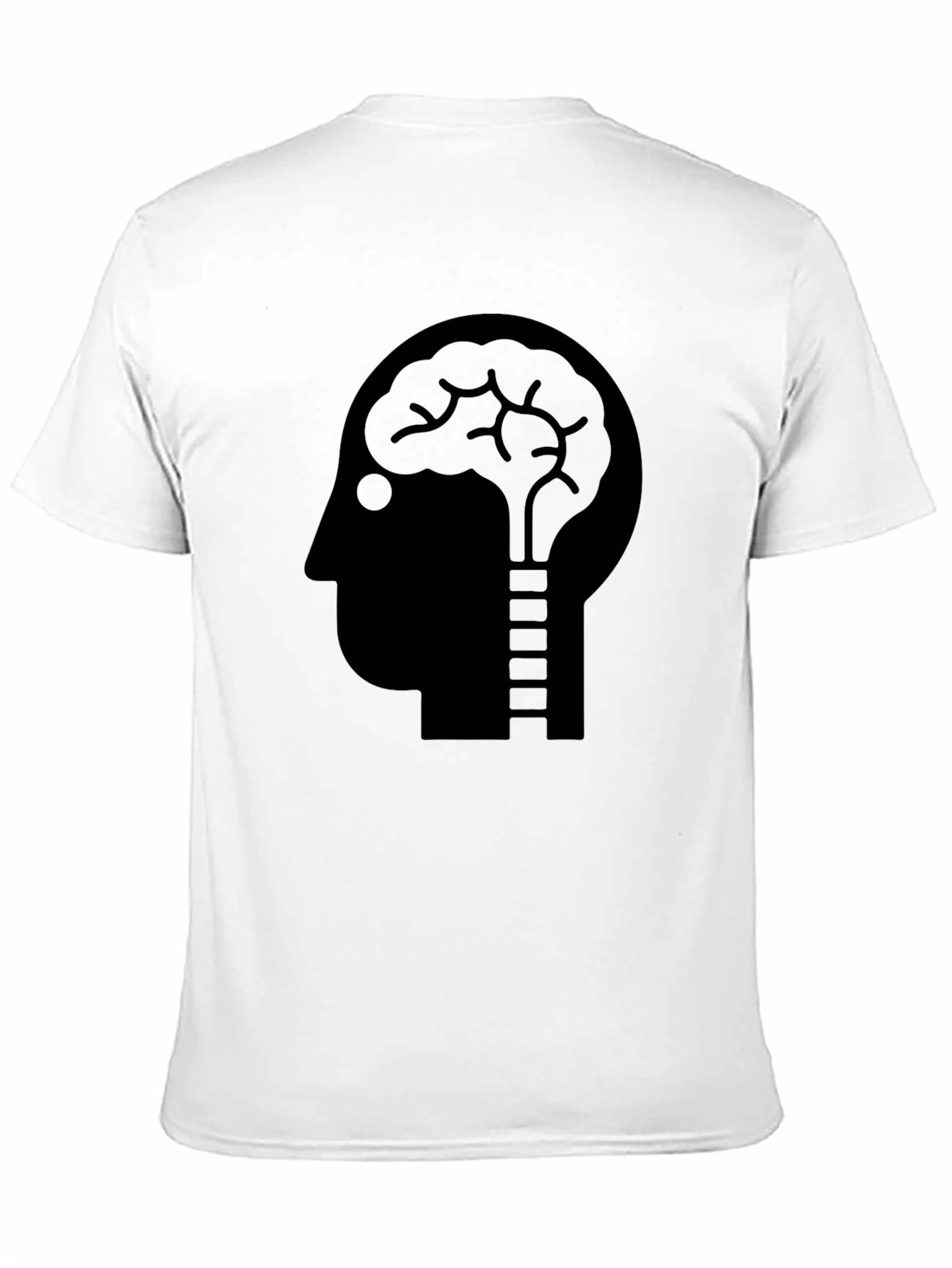 Brain Lightbulb Graphic Tee - Black Cotton T-Shirt
