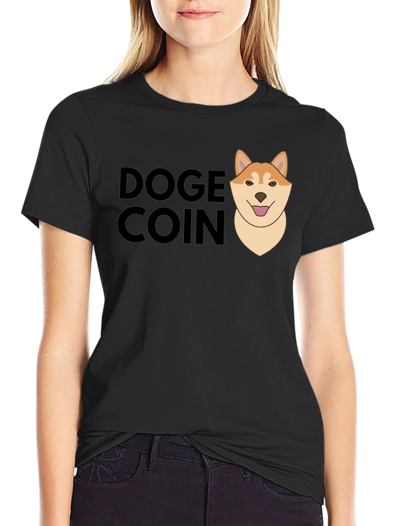 Doge Coin Graphic T-Shirt - Black Crypto Tee