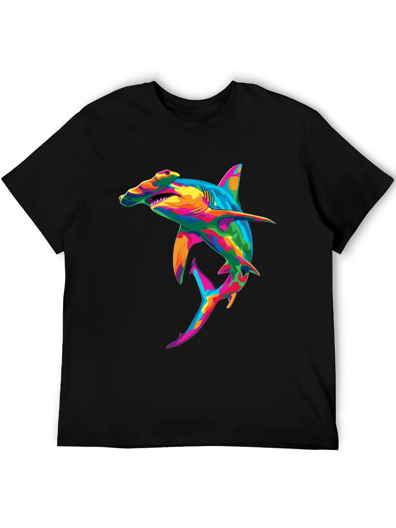 Rainbow Hammerhead Shark Graphic T-Shirt