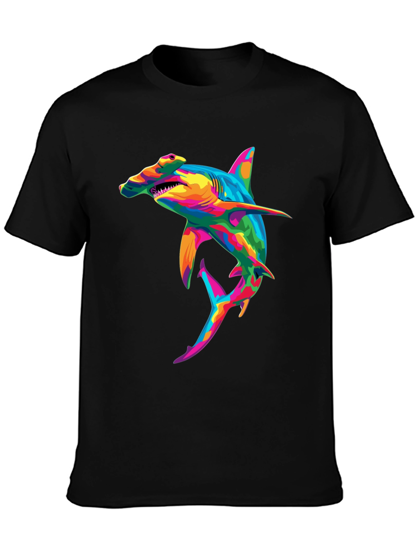 Rainbow Hammerhead Shark Graphic T-Shirt