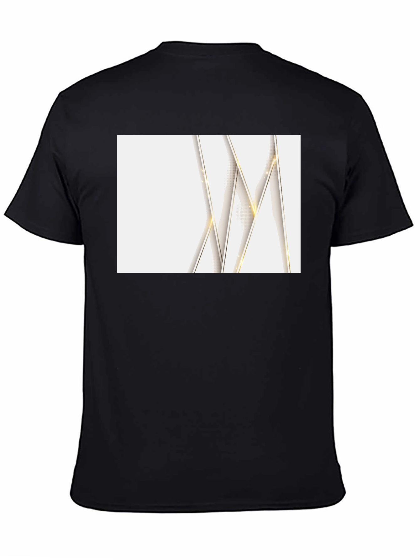 Sleek Black Tee with Geometric Design