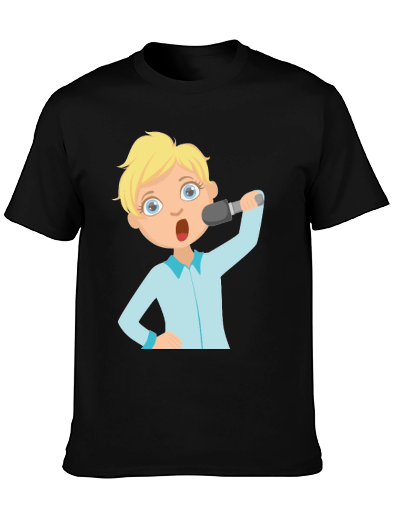 Cartoon Singer Graphic T-Shirt