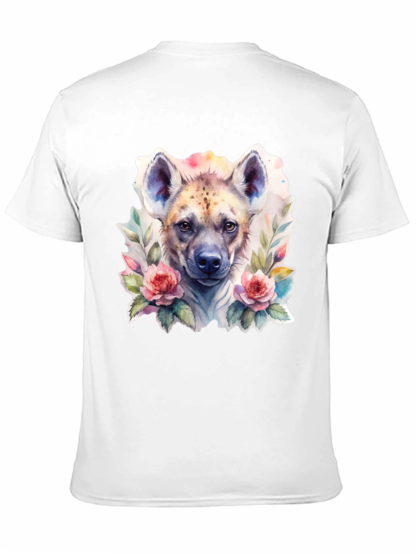 Hyena Floral Graphic Tee - Trendy Animal Design
