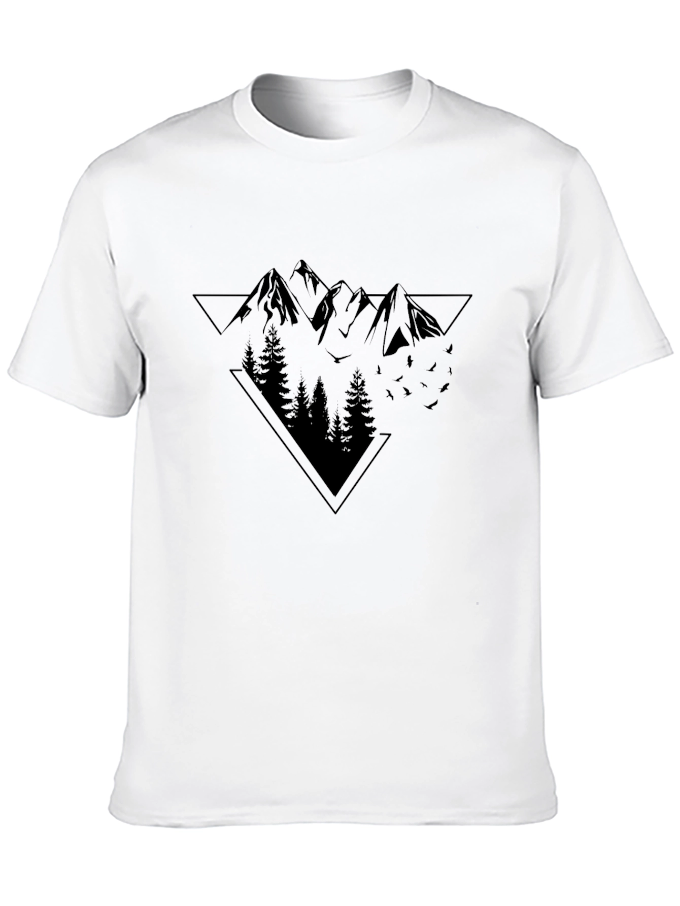 Mens Black Mountain Graphic T-Shirt