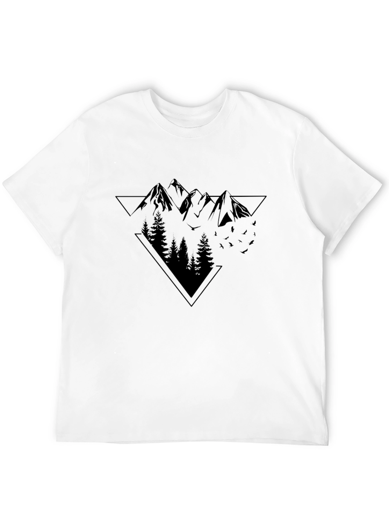 Mens Black Mountain Graphic T-Shirt