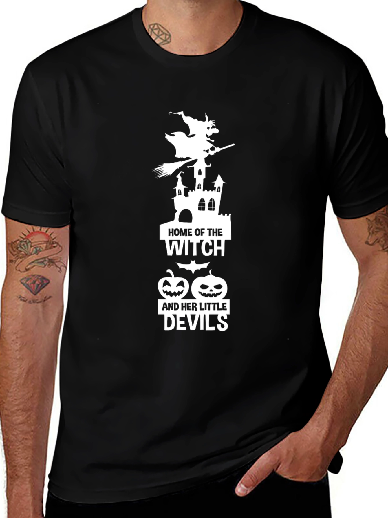 Halloween Witch & Devils Graphic Tee