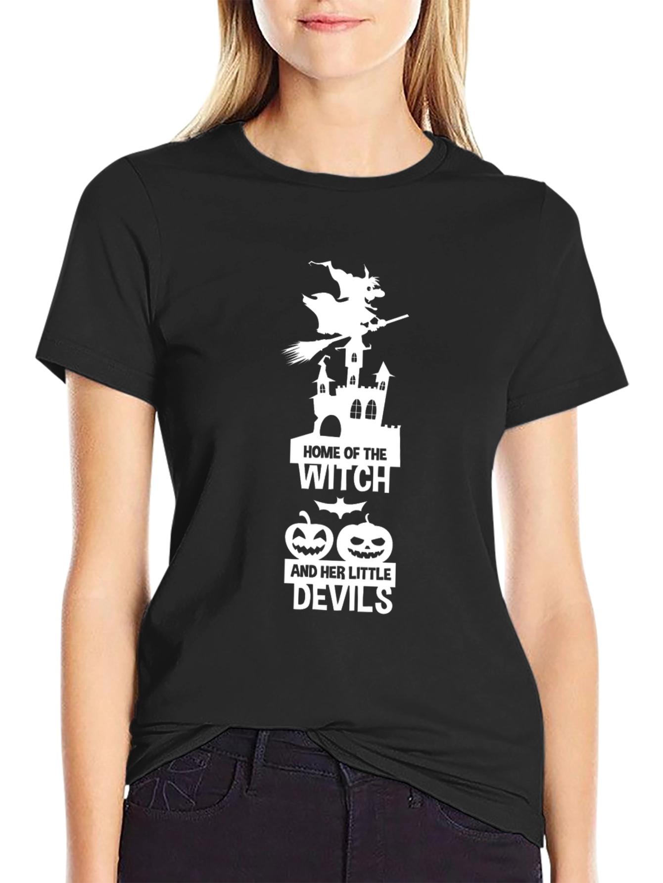 Halloween Witch & Devils Graphic Tee