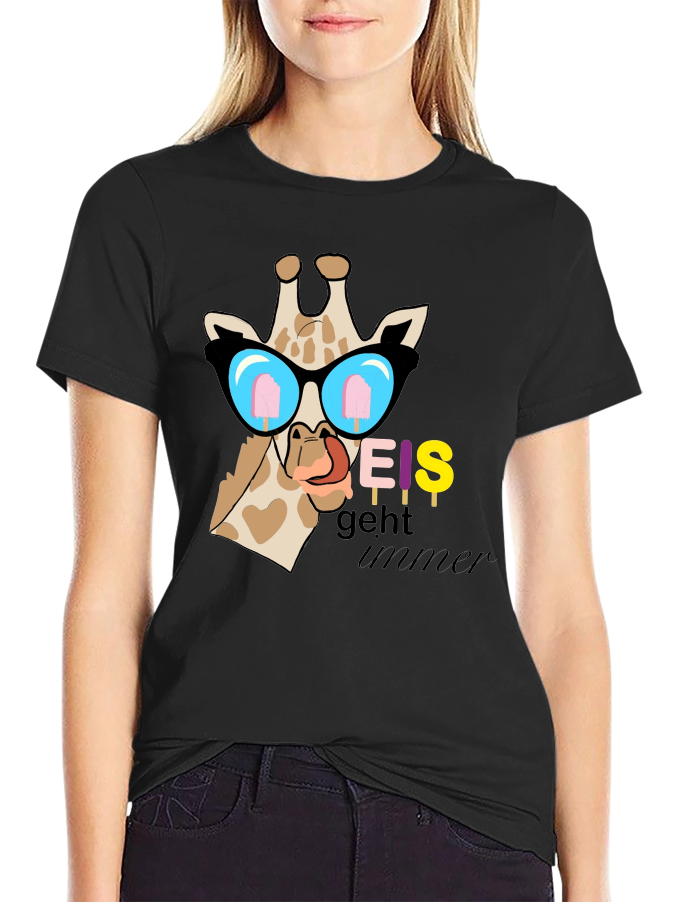 Cool Giraffe Eis Geht Immer Graphic T-Shirt