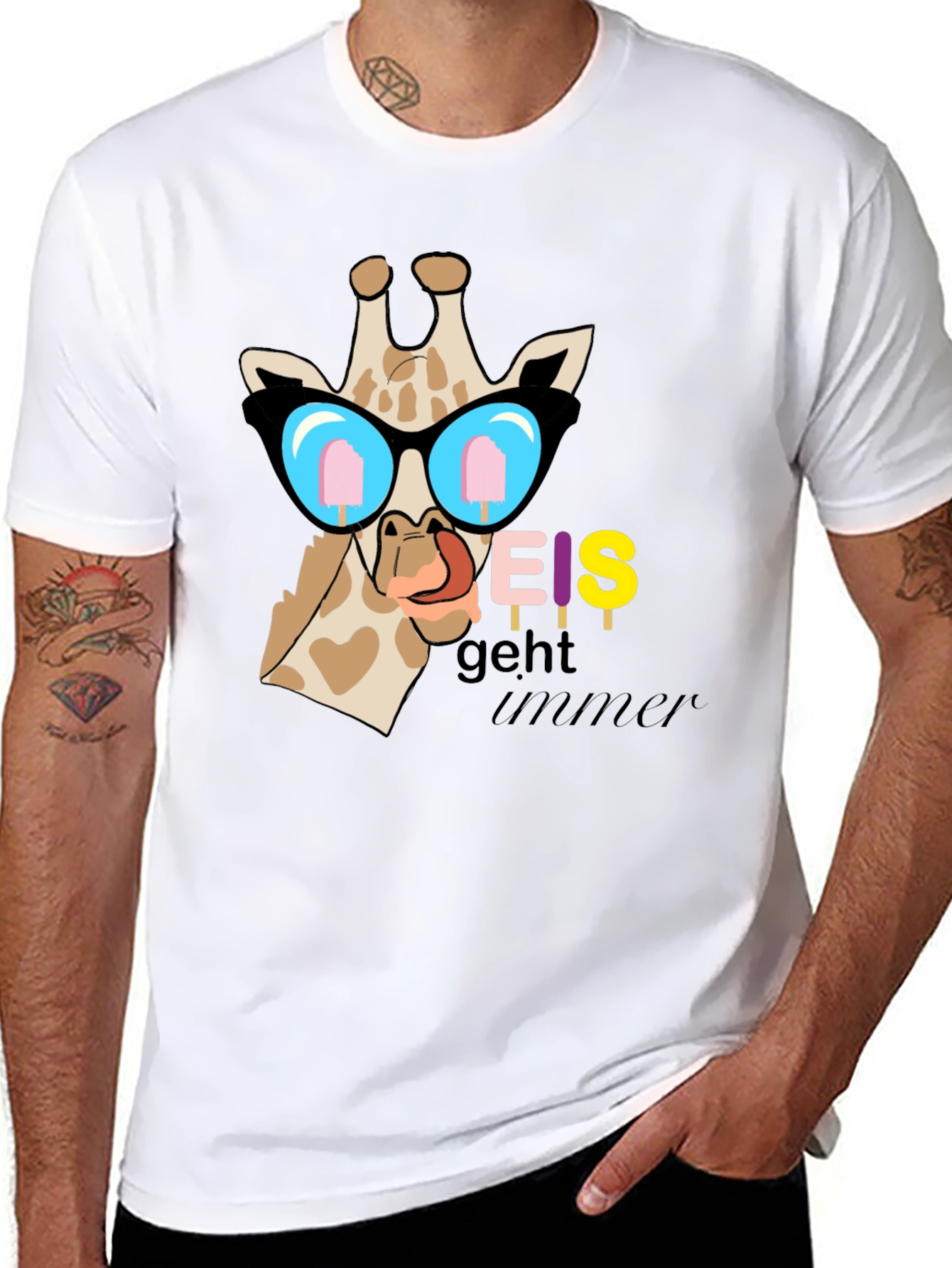 Cool Giraffe Eis Geht Immer Graphic T-Shirt