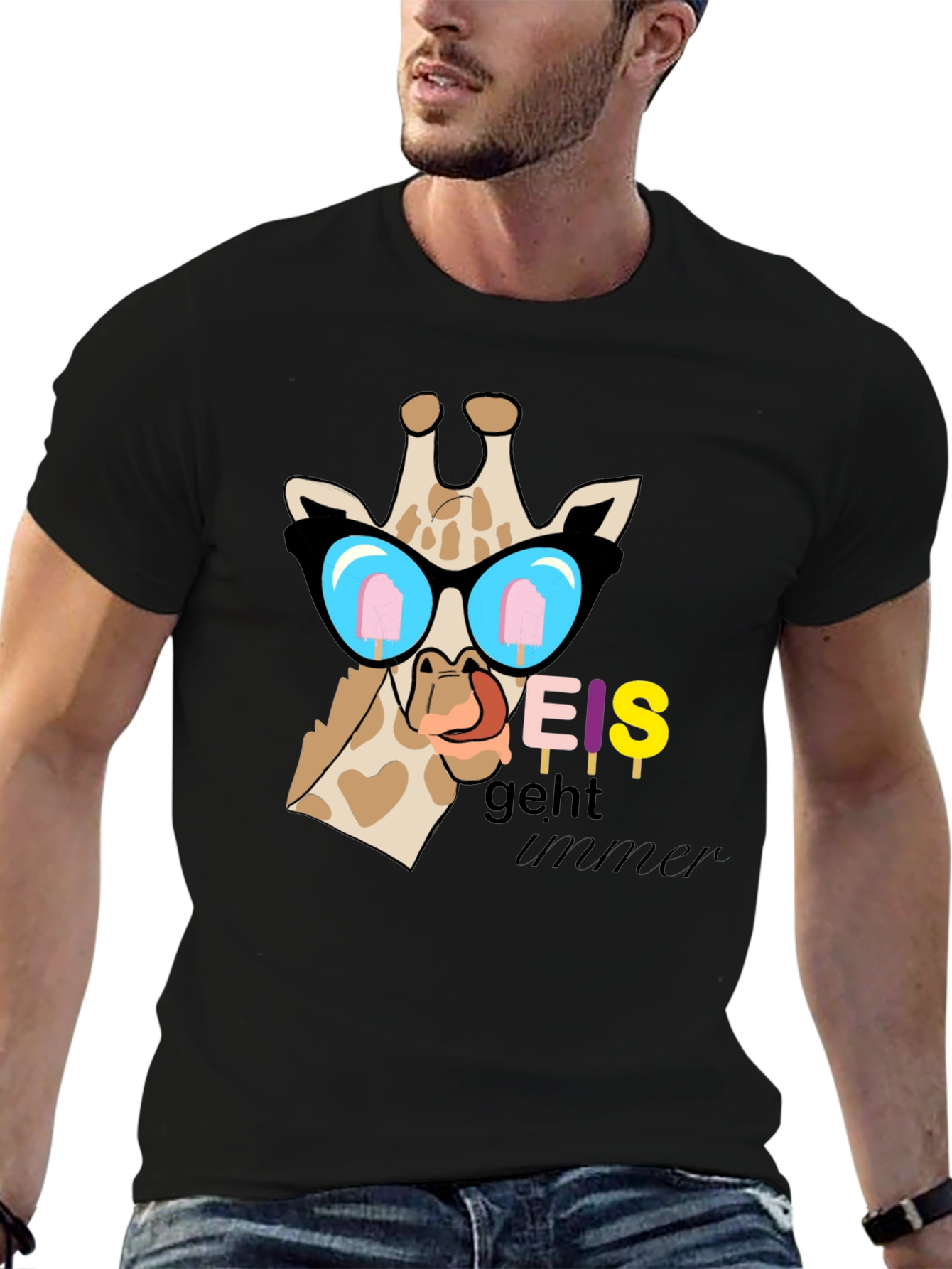 Cool Giraffe Eis Geht Immer Graphic T-Shirt