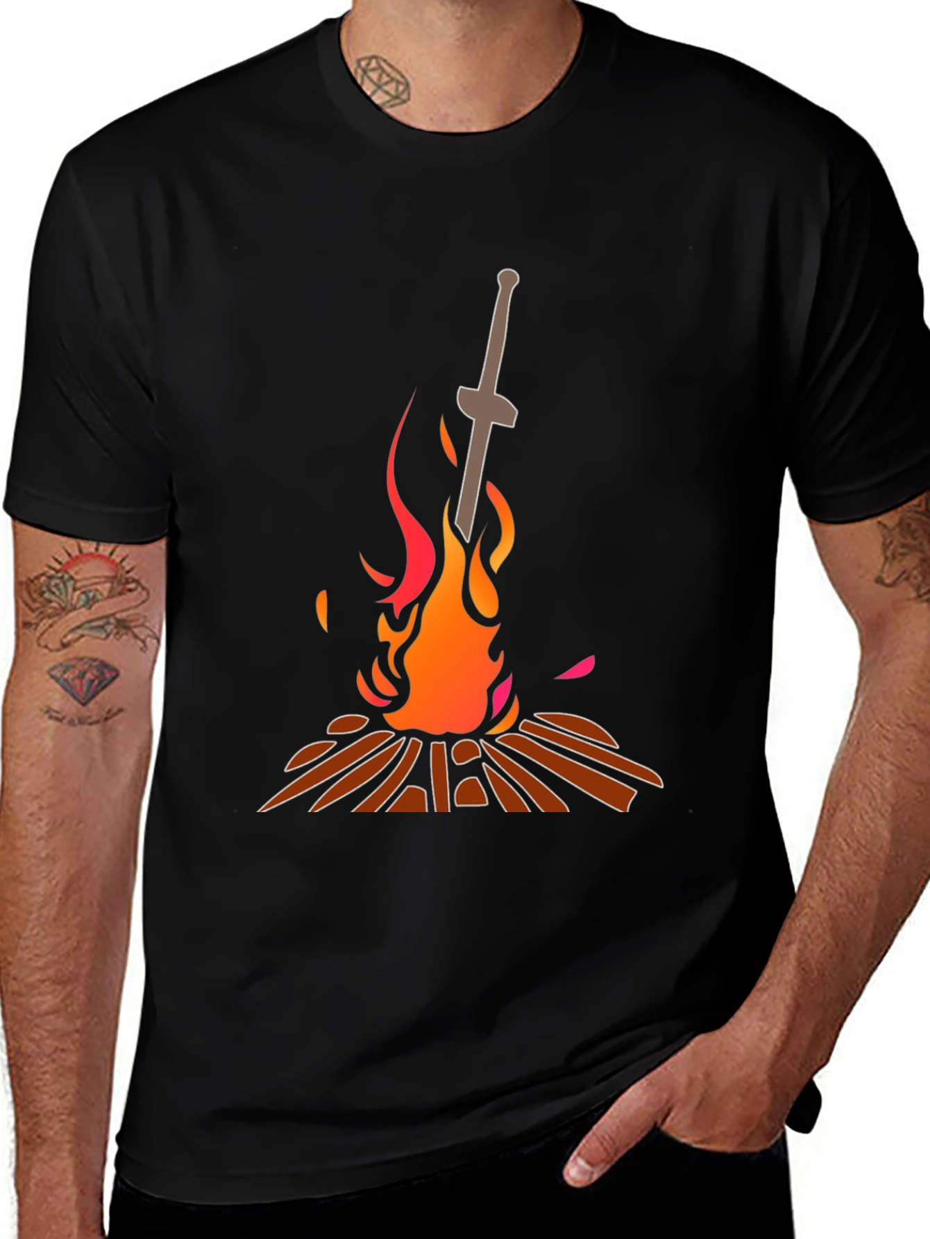Dark Souls Bonfire T-Shirt - Black