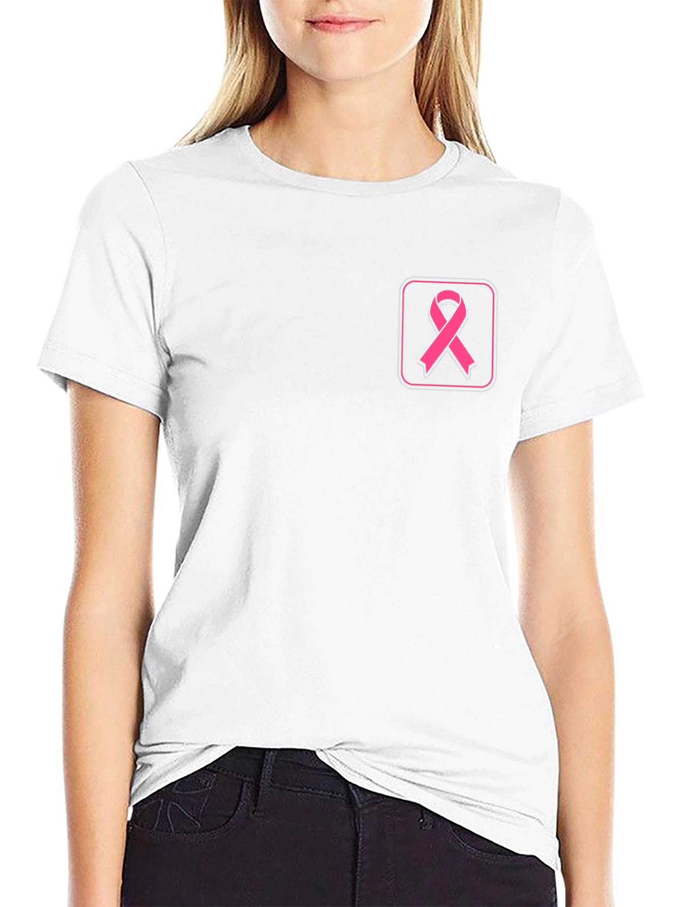 Pink Ribbon Black T-Shirt - Breast Cancer Awareness