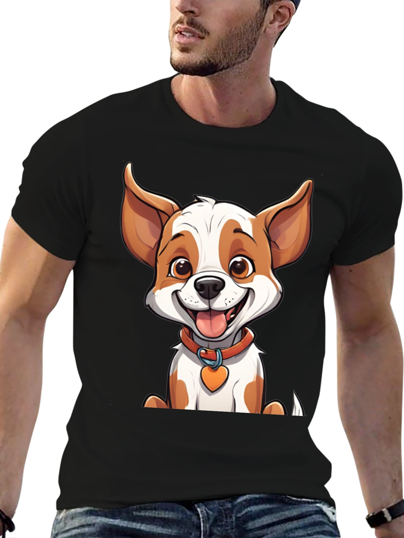 Cute Cartoon Dog Graphic T-Shirt