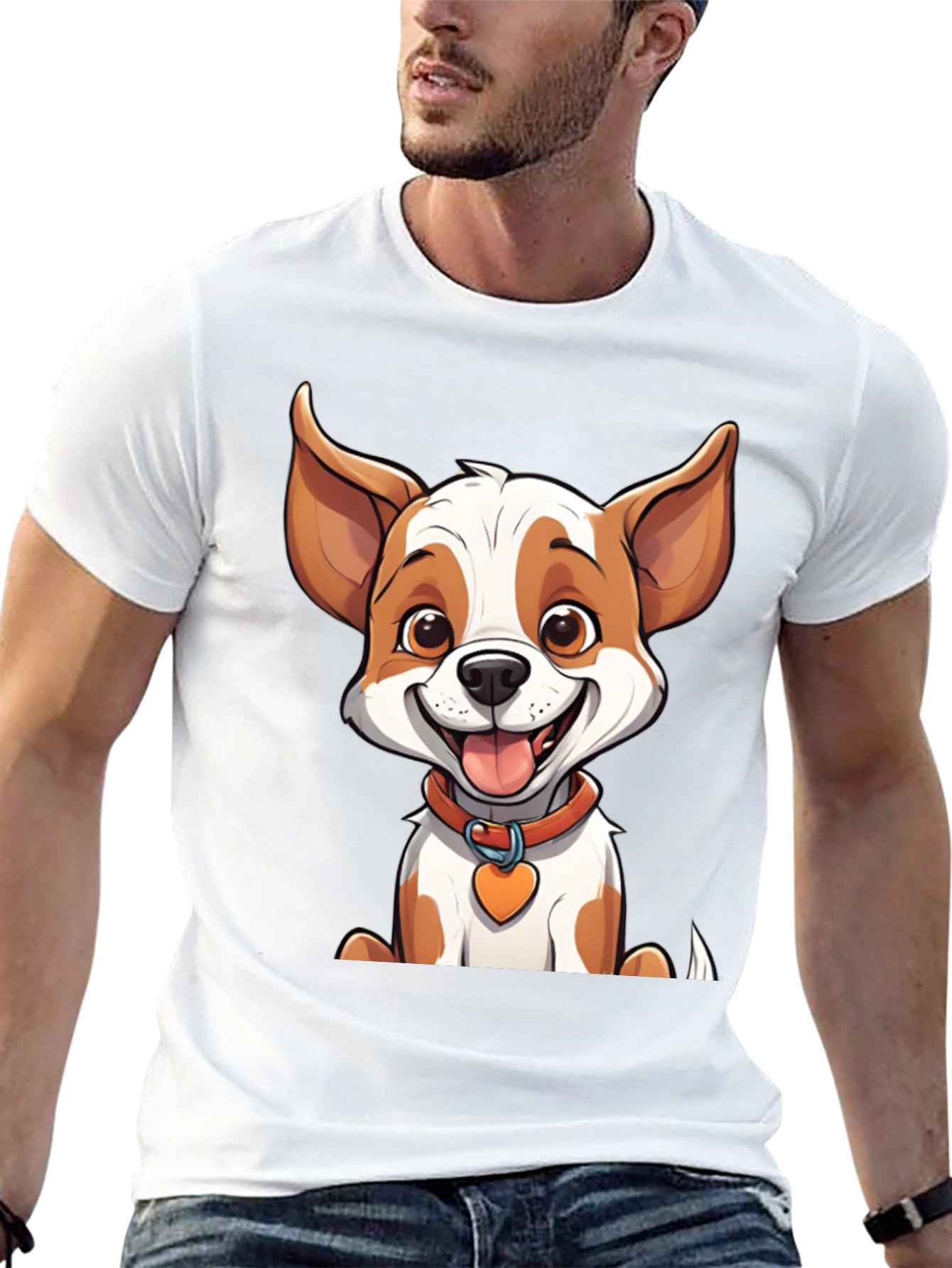 Cute Cartoon Dog Graphic T-Shirt