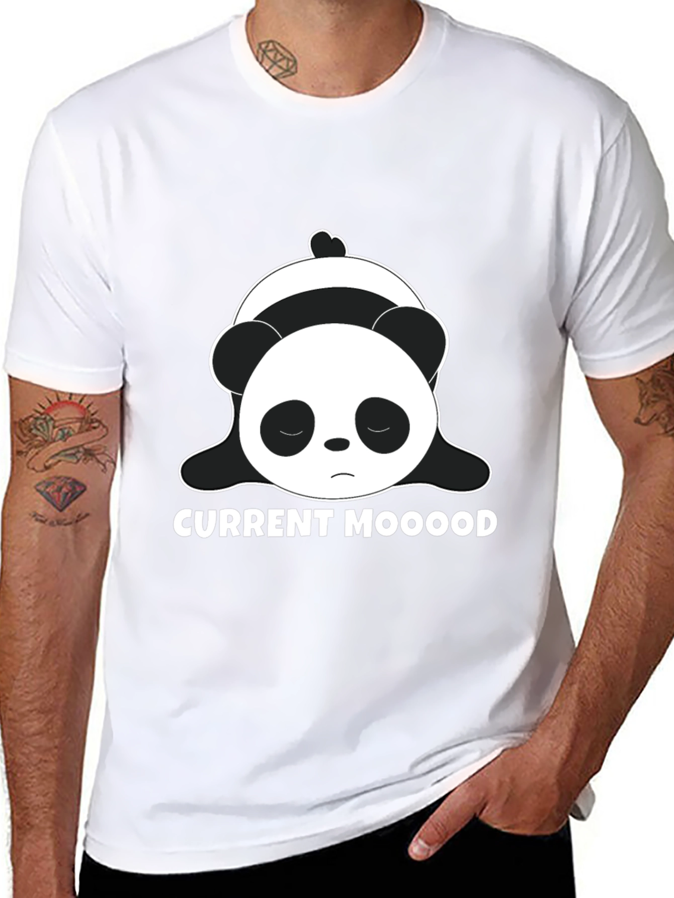 Current Mood Panda Black T-Shirt