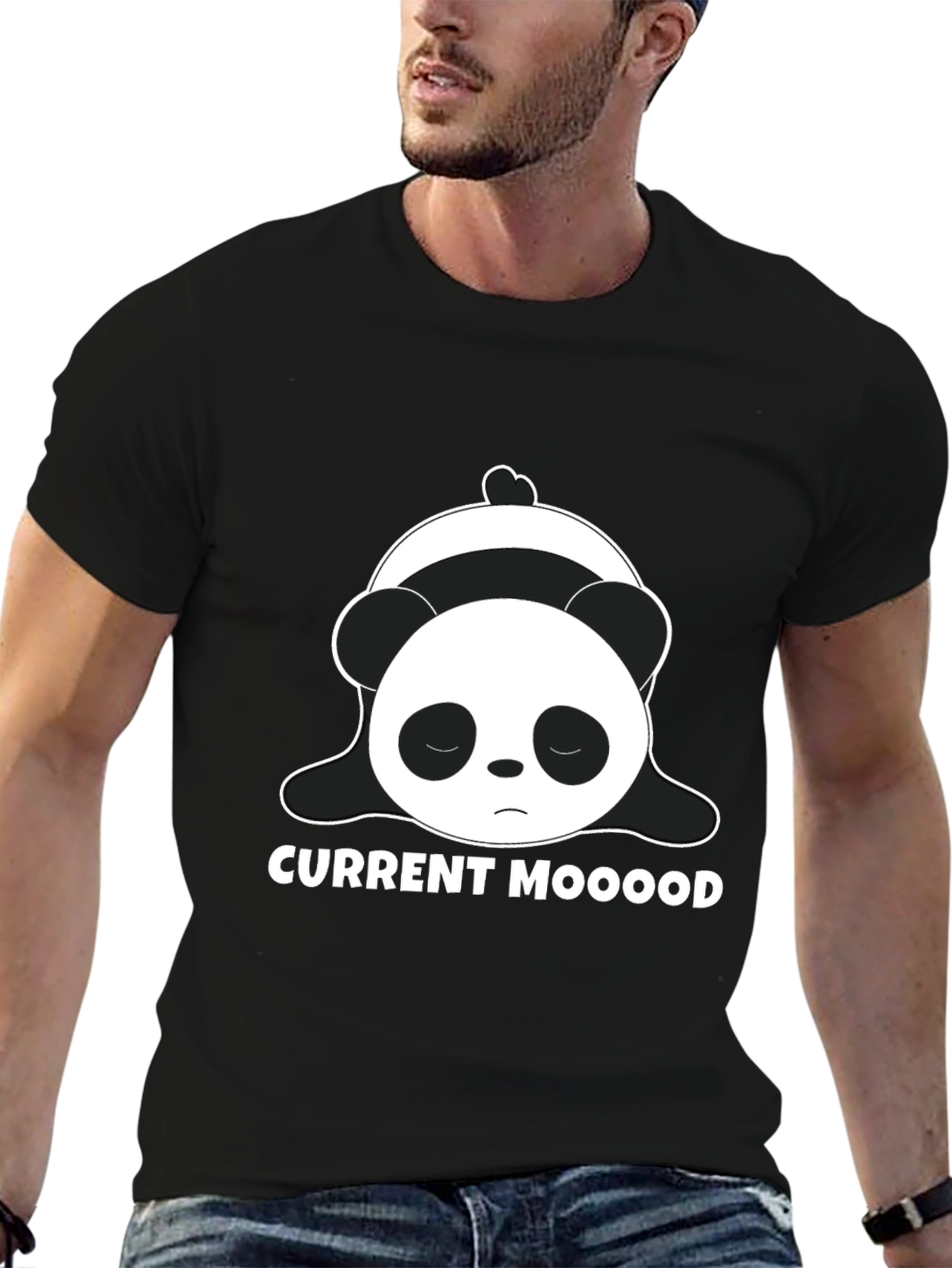 Current Mood Panda Black T-Shirt