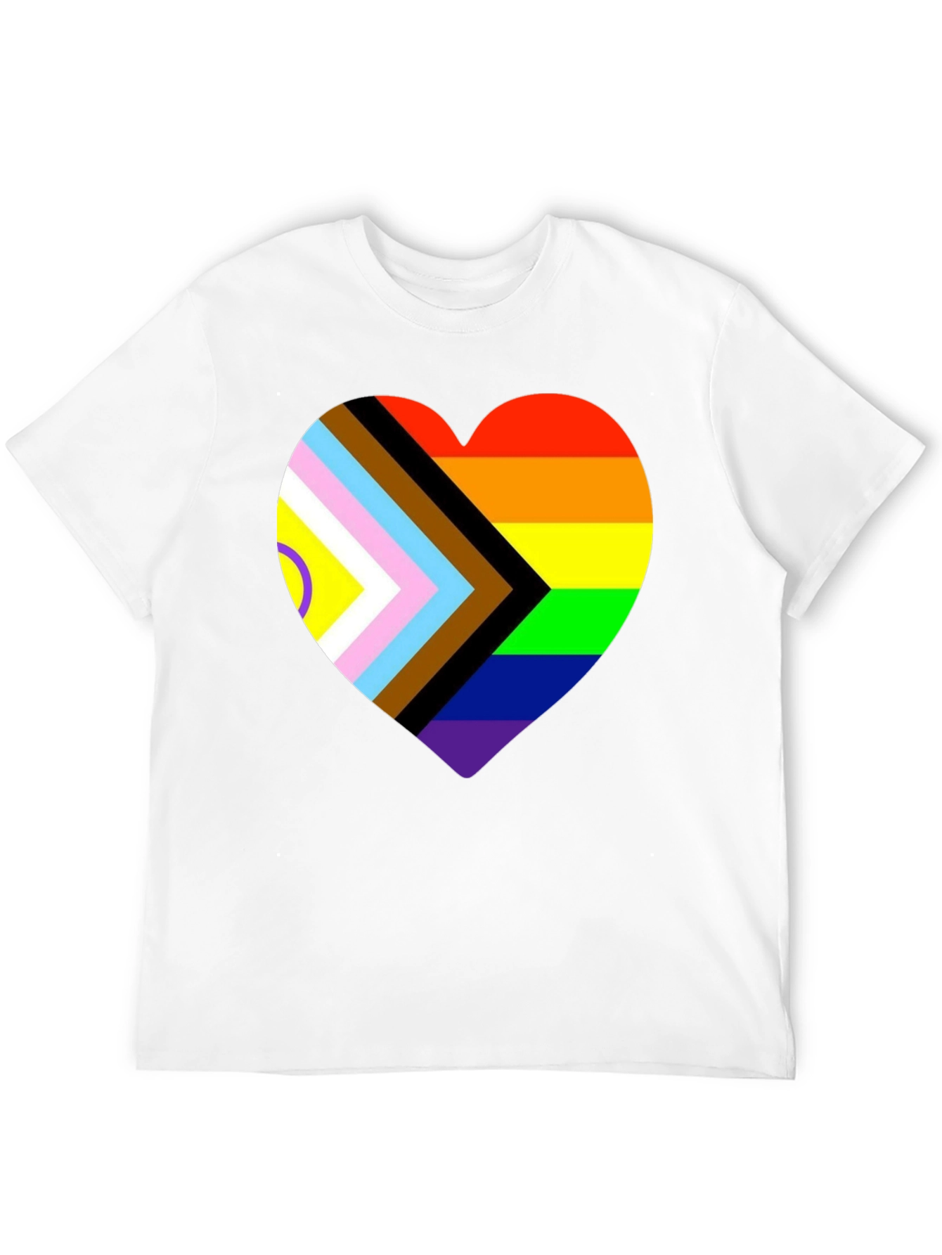 Progress Pride Heart T-Shirt - Inclusive Love