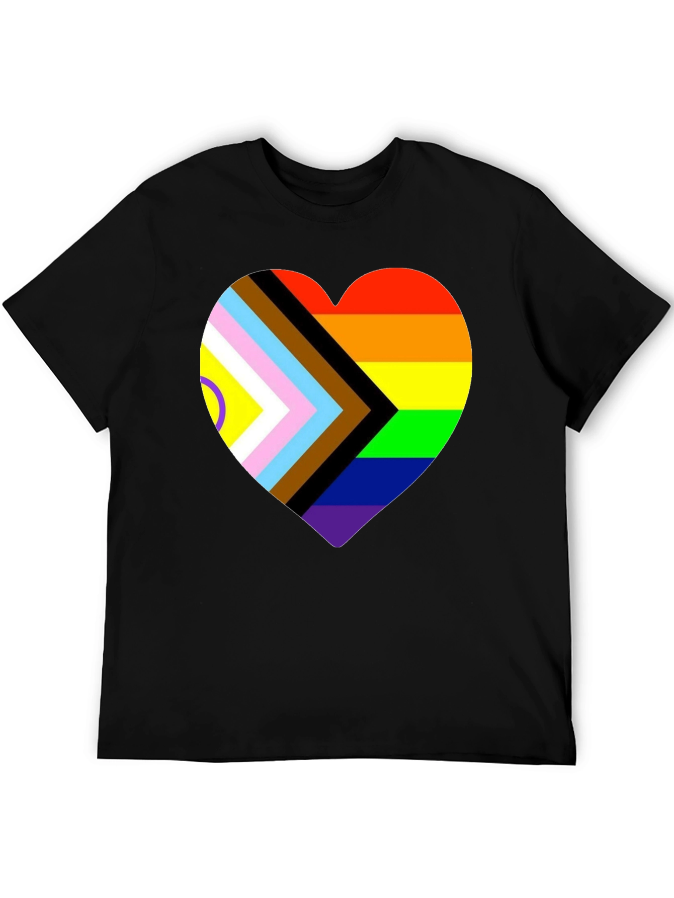 Progress Pride Heart T-Shirt - Inclusive Love