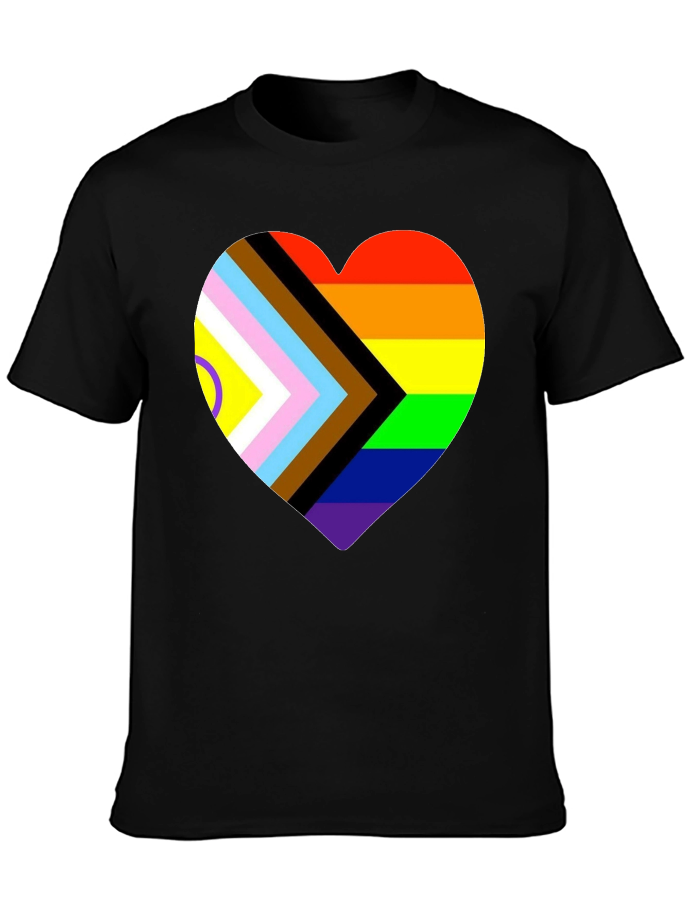 Progress Pride Heart T-Shirt - Inclusive Love