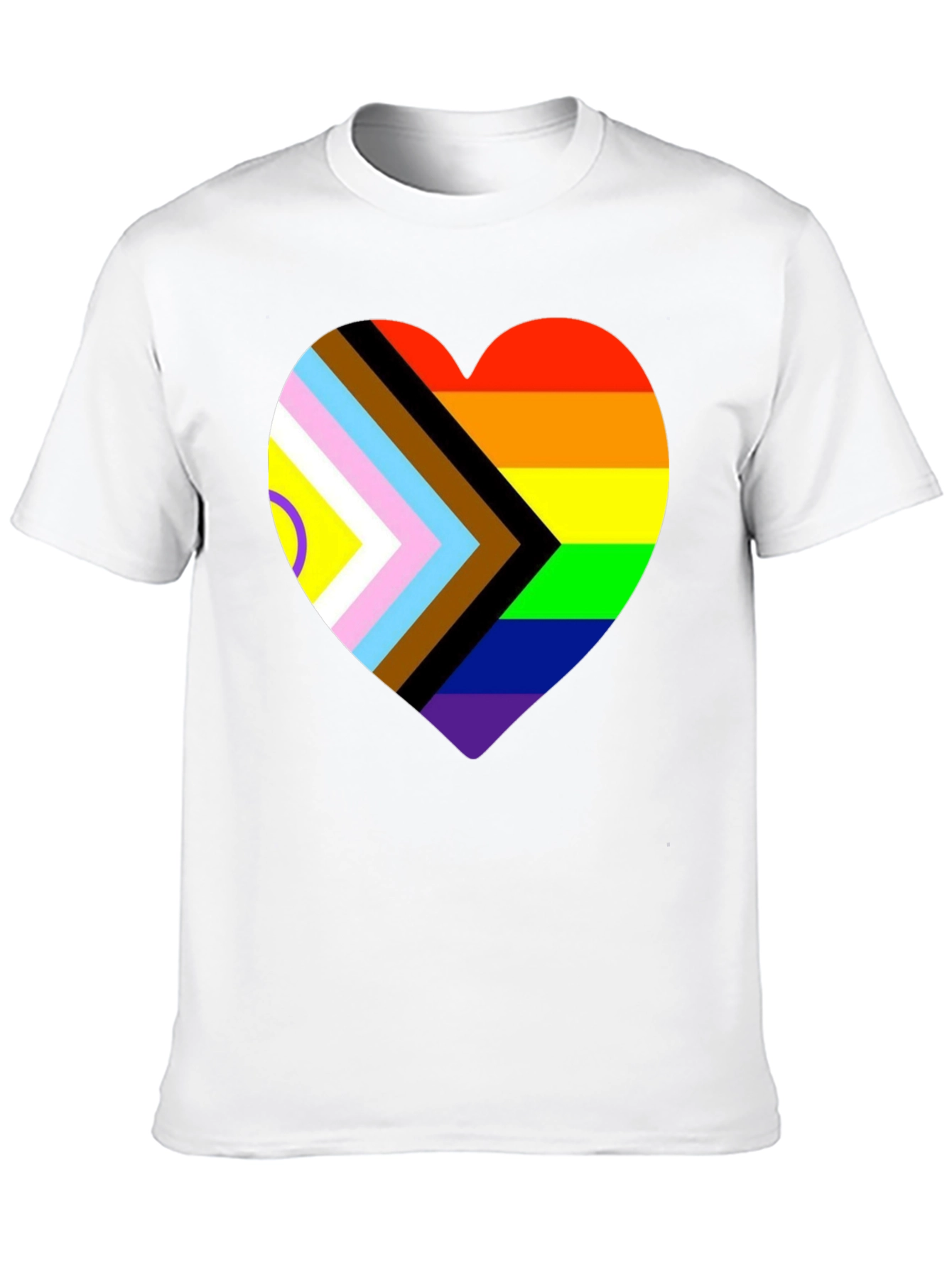 Progress Pride Heart T-Shirt - Inclusive Love