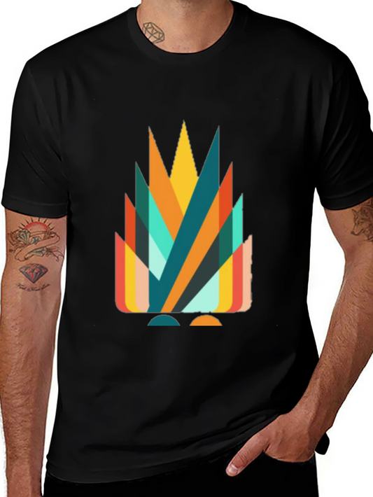 Geometric Abstract Graphic Tee - Stylish Casual Wear