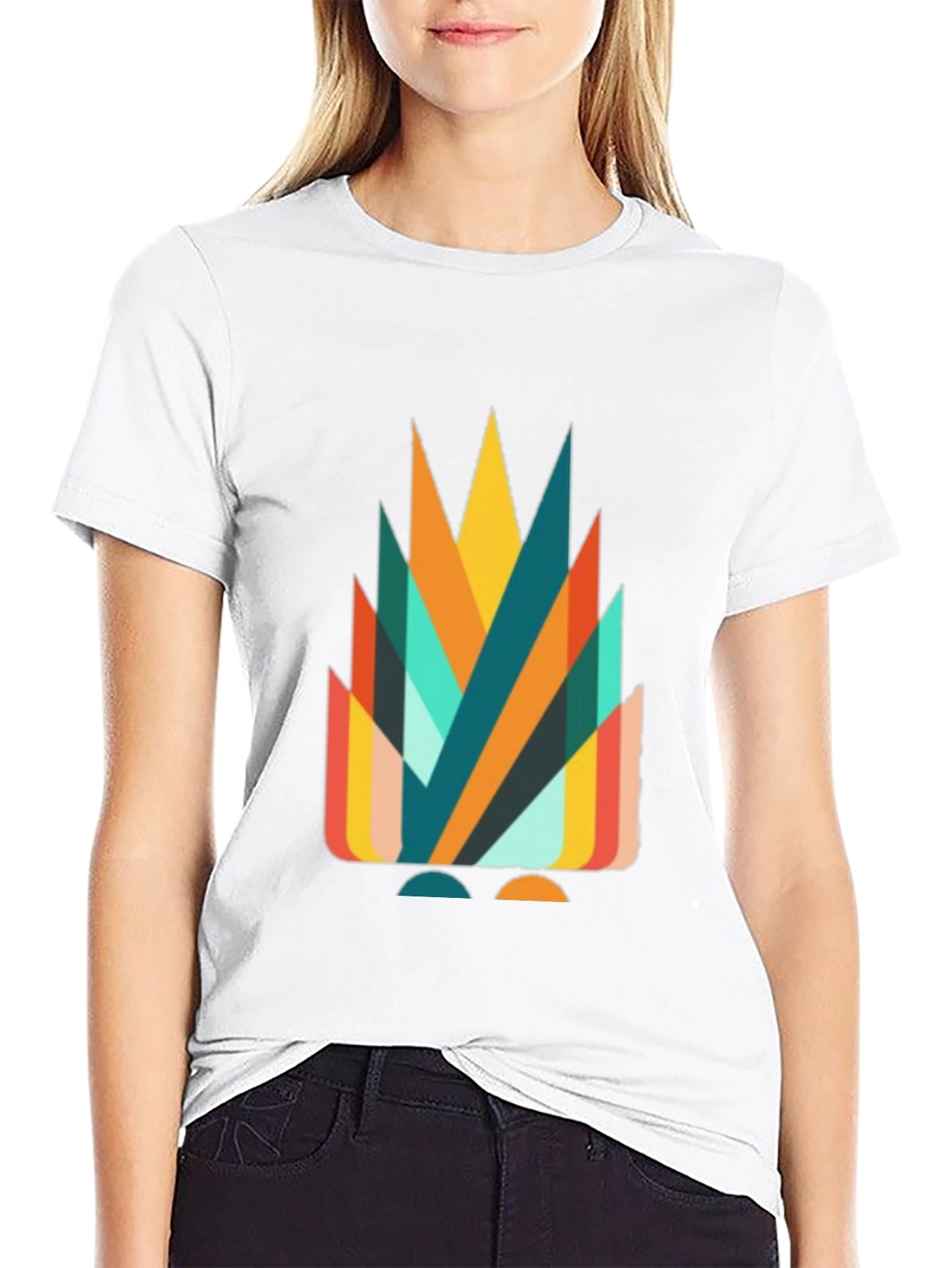 Geometric Abstract Graphic Tee - Stylish Casual Wear