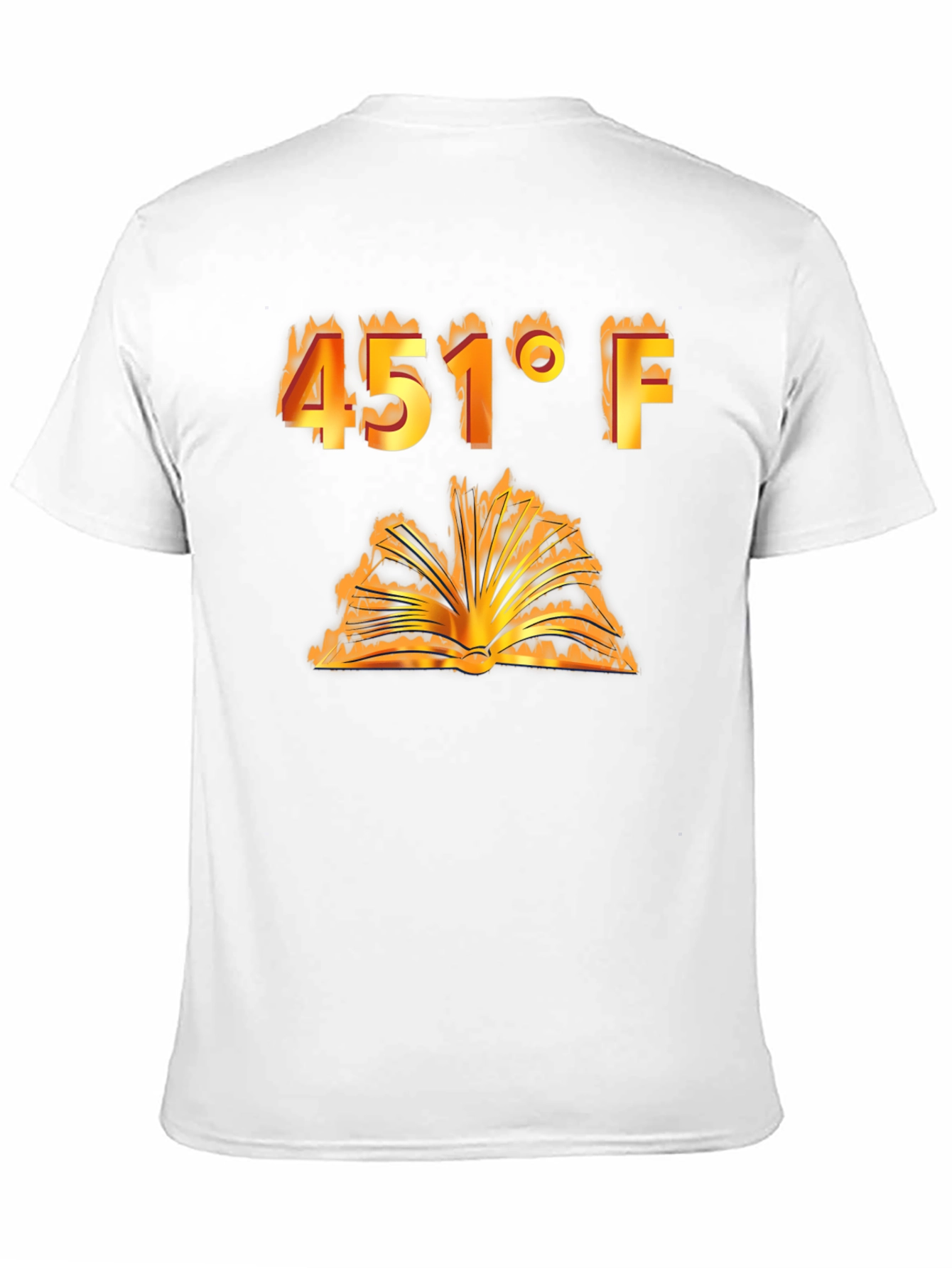 Burning Book 451°F T-Shirt - Fahrenheit Novel Tee