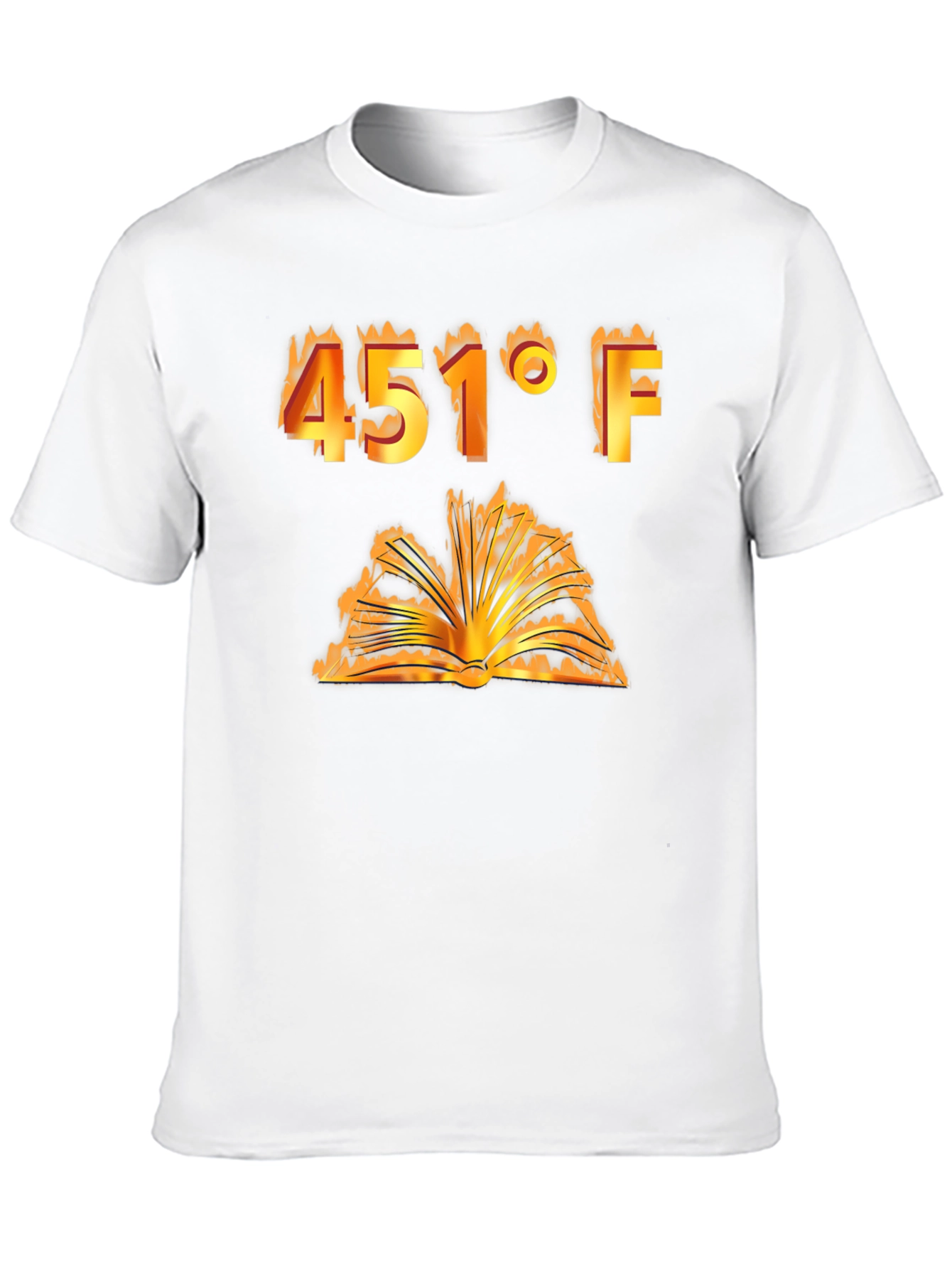 Burning Book 451°F T-Shirt - Fahrenheit Novel Tee