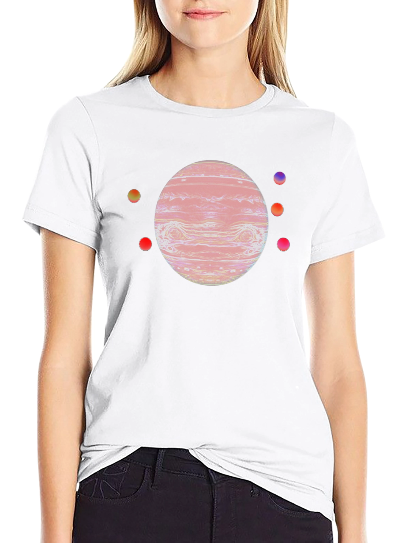 Jupiter Planet Graphic Tee - Black Cotton Blend