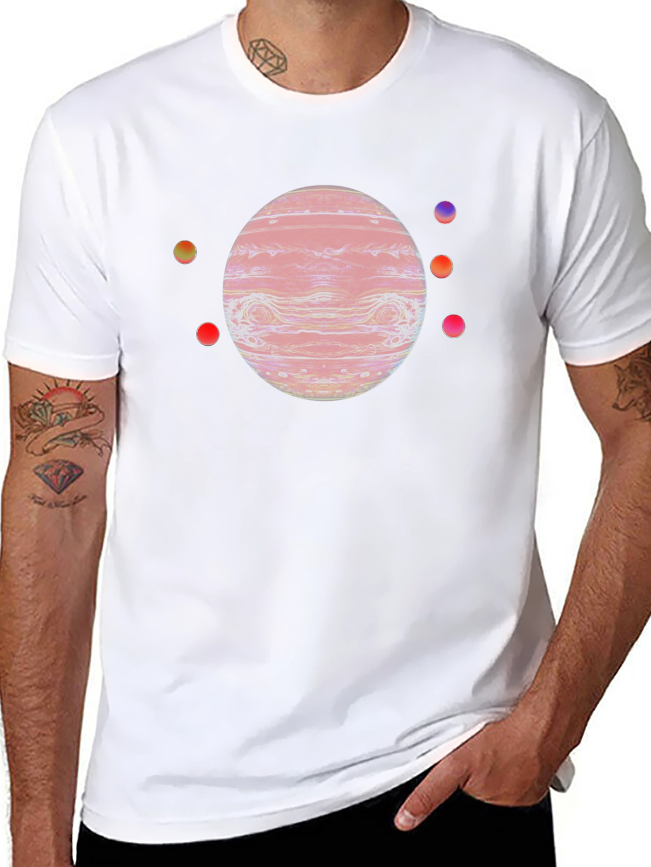 Jupiter Planet Graphic Tee - Black Cotton Blend