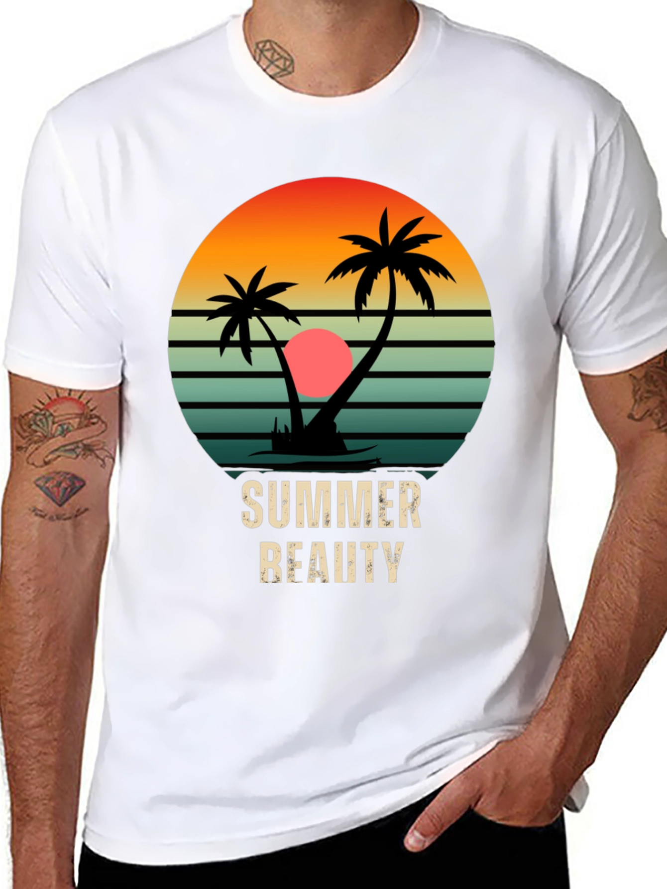 Summer Beauty Black Graphic Tee