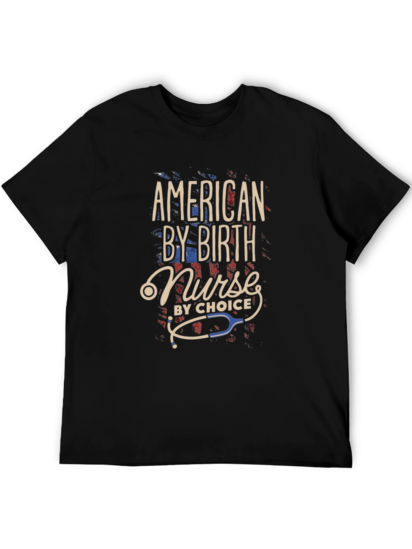 American Nurse By Birth T-Shirt Patriotic Nursing Tee