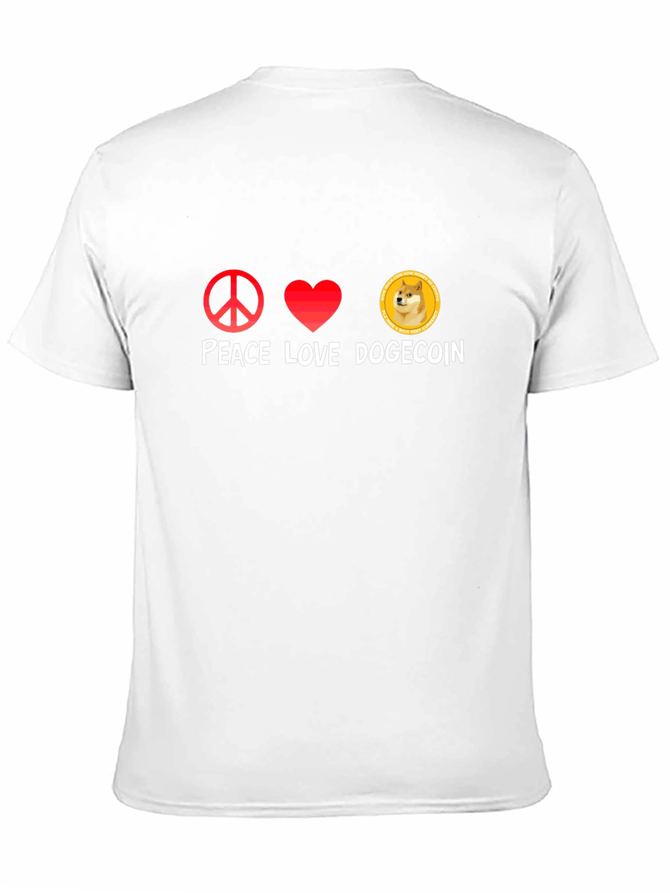 Peace Love Dogecoin T-Shirt - Crypto Fan Tee