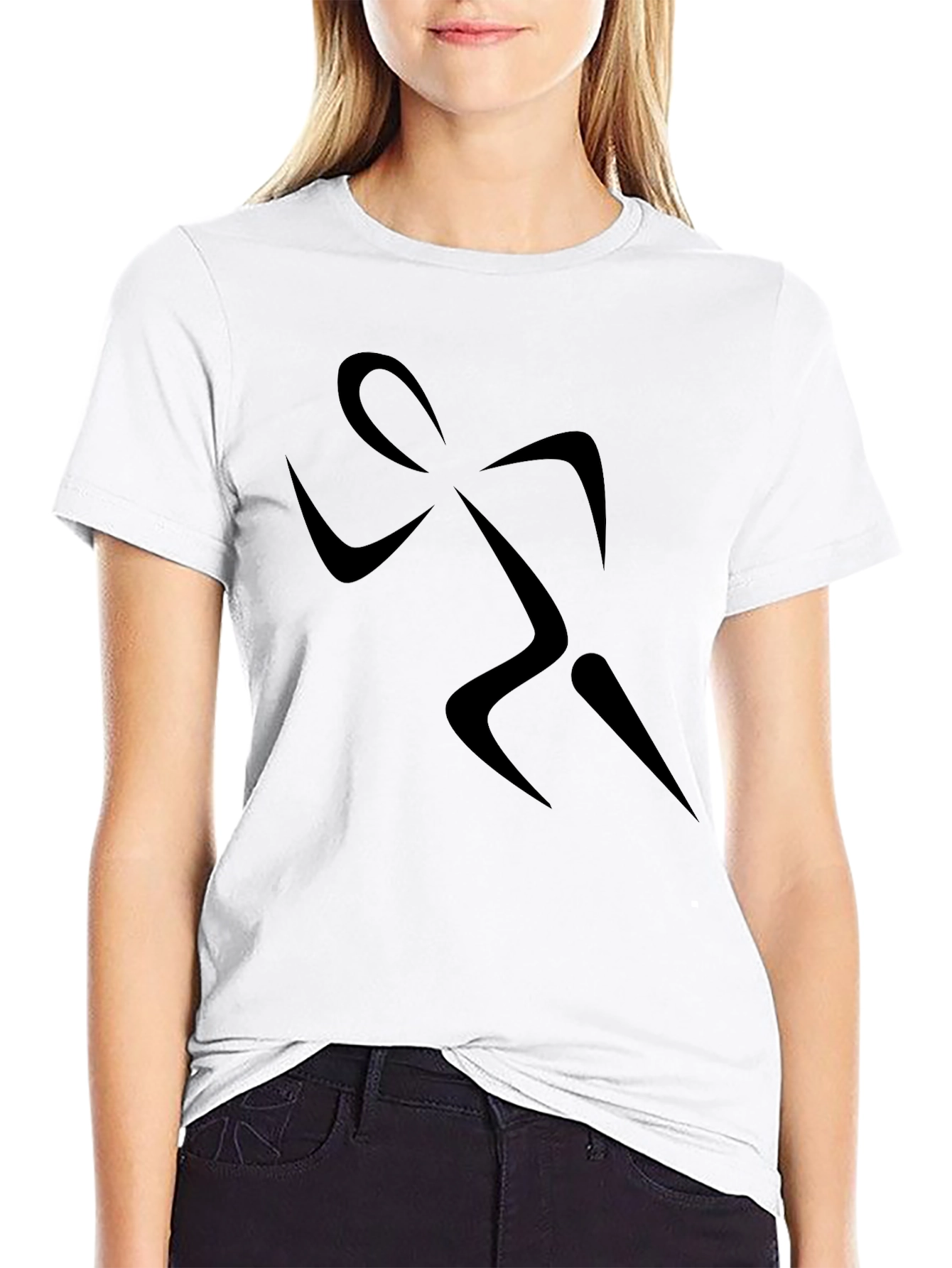 Mens Black Running Silhouette Graphic T-Shirt