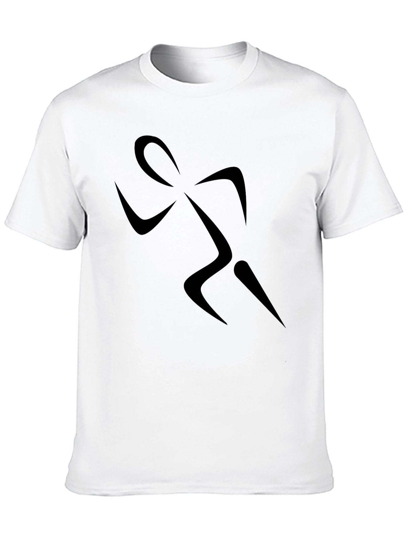 Mens Black Running Silhouette Graphic T-Shirt