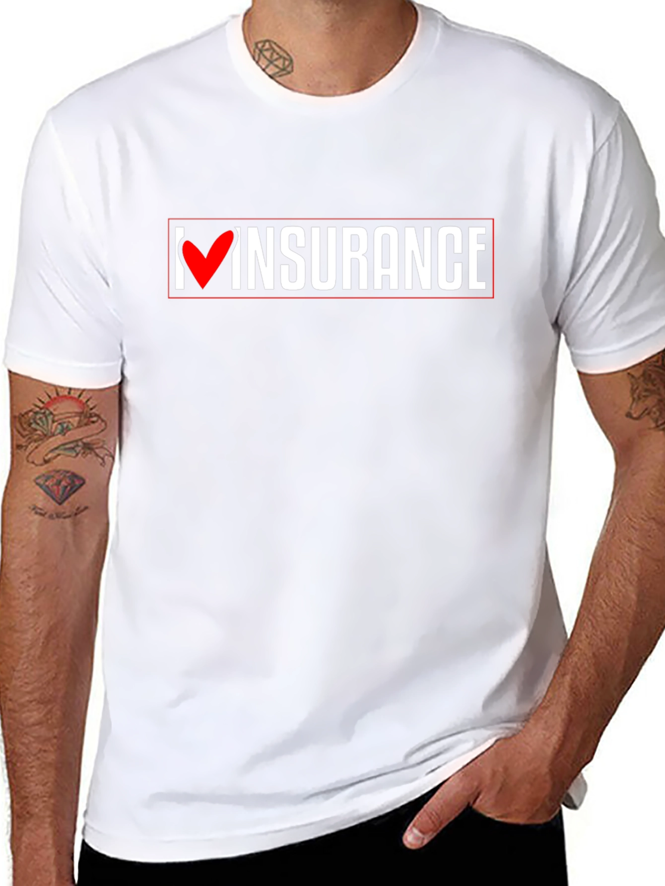 I Heart Insurance Black Cotton T-Shirt