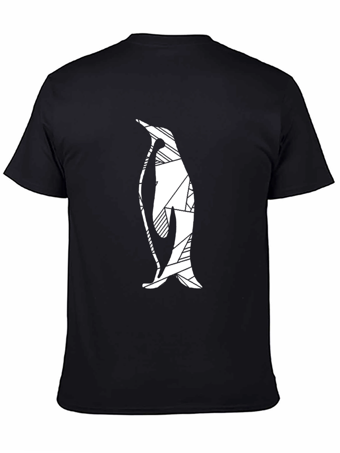 Geometric Penguin Graphic Tee - Mens Black T-Shirt