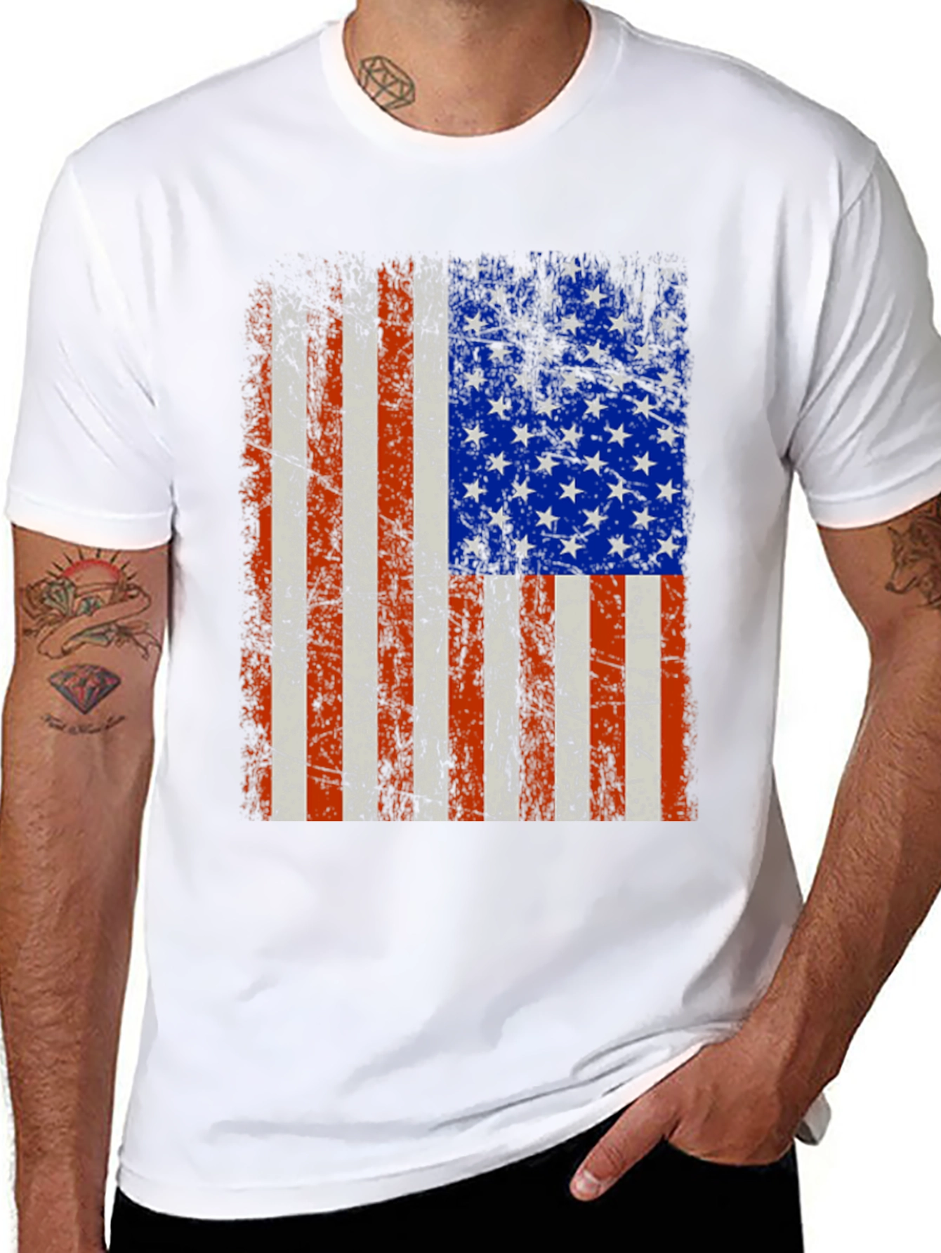 Distressed American Flag Graphic Tee
