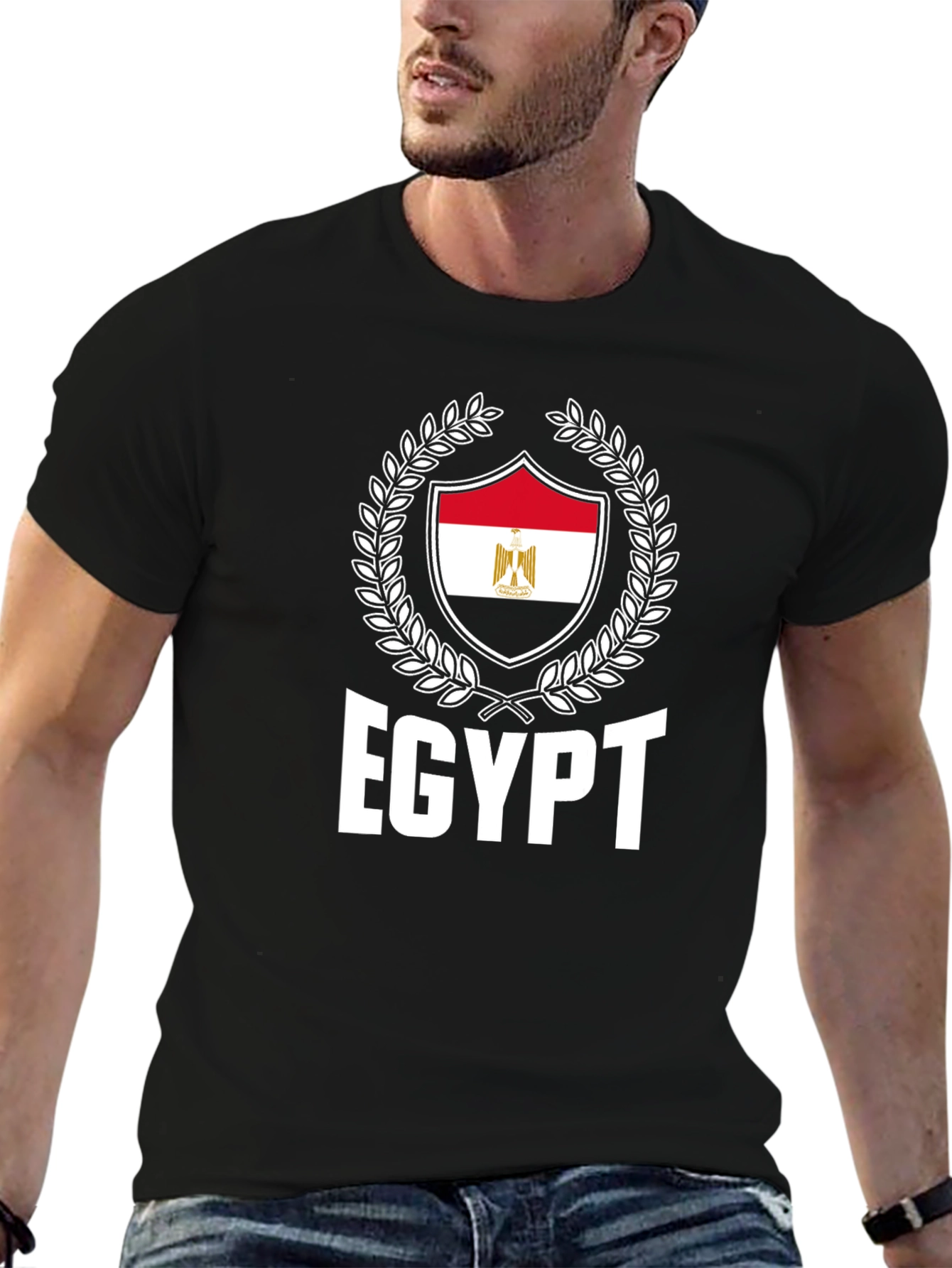 Egypt Flag Shield Graphic T-Shirt - Patriotic Pride