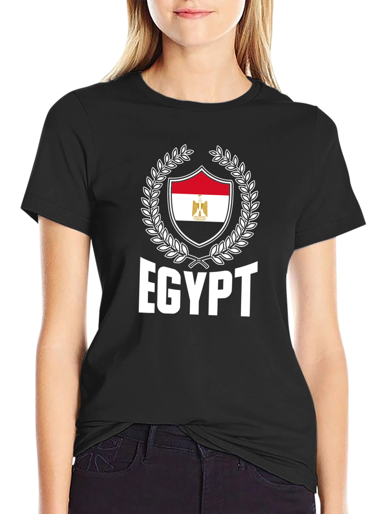 Egypt Flag Shield Graphic T-Shirt - Patriotic Pride